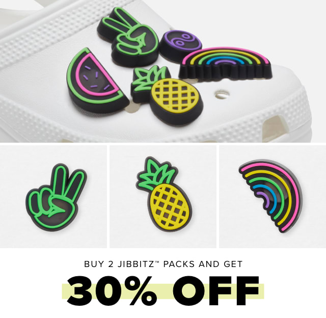Buy 2 jibbitz packs get 30% off