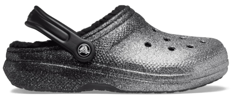 Classic Glitter Lined Clog - Black / Silver
