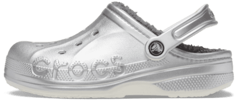 Baya Lined Printed Clog - Silver Metallic