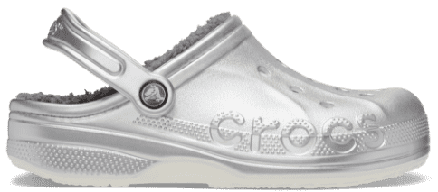 Baya Printed Lined Clog - Silver Metallic