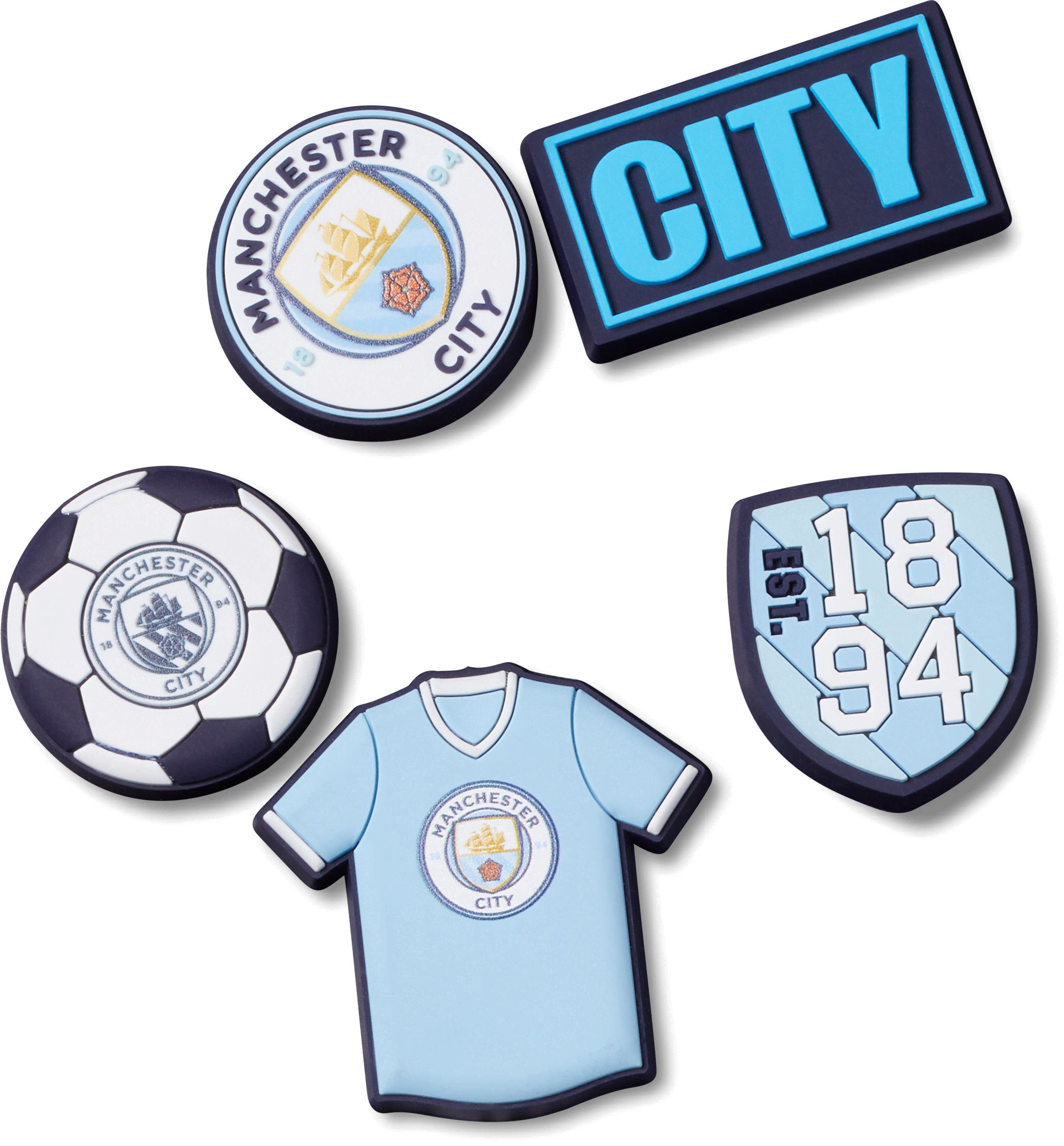 Crocs Unisex Blue Jibbitz Manchester City (X5) - Image 3