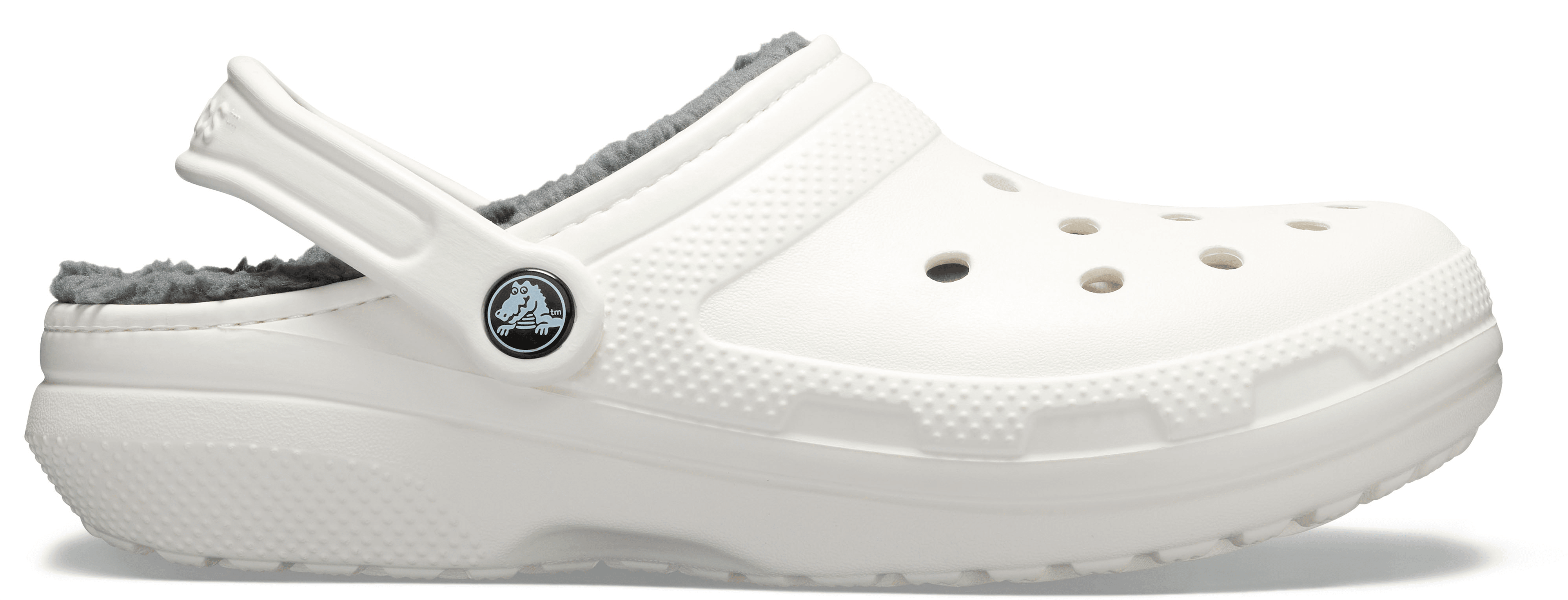 Crocs | Unisex | Classic Lined | Clogs | White / Grey | W8/M7