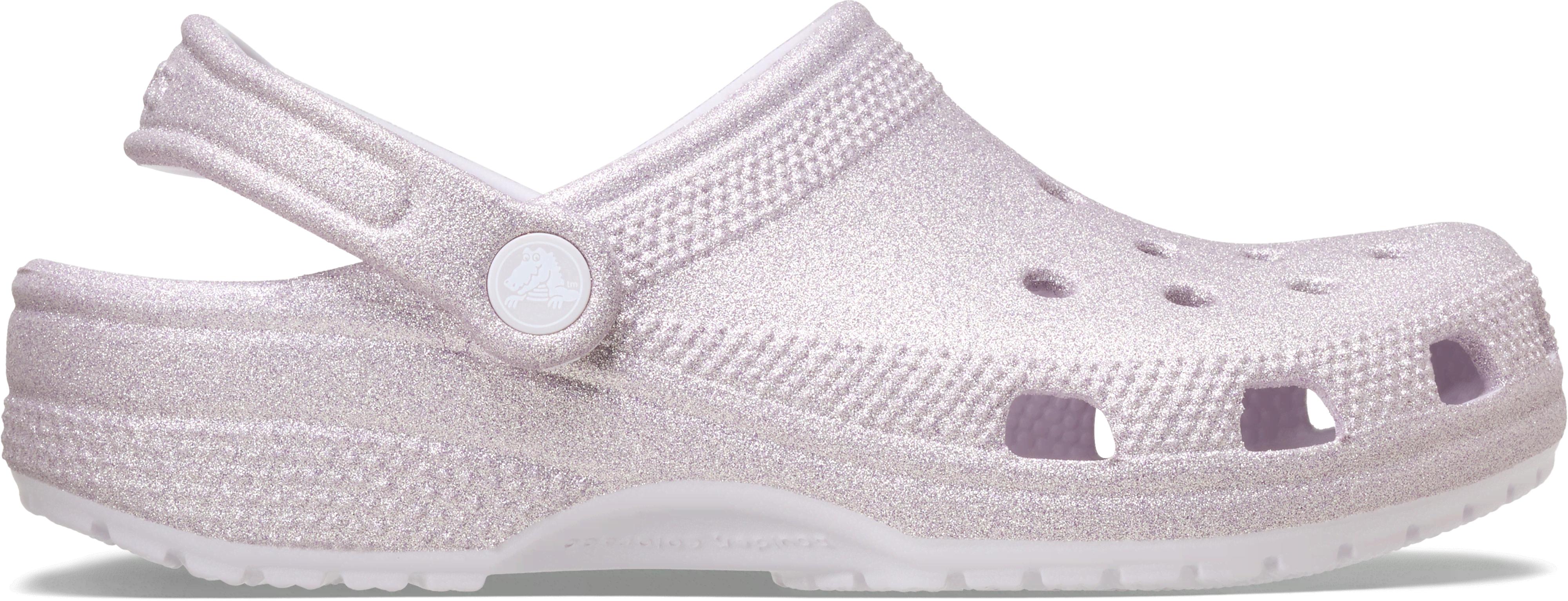 Crocs Classic Glitter Clog Grape Ice  in Women's Size 6 and Men's Size 5