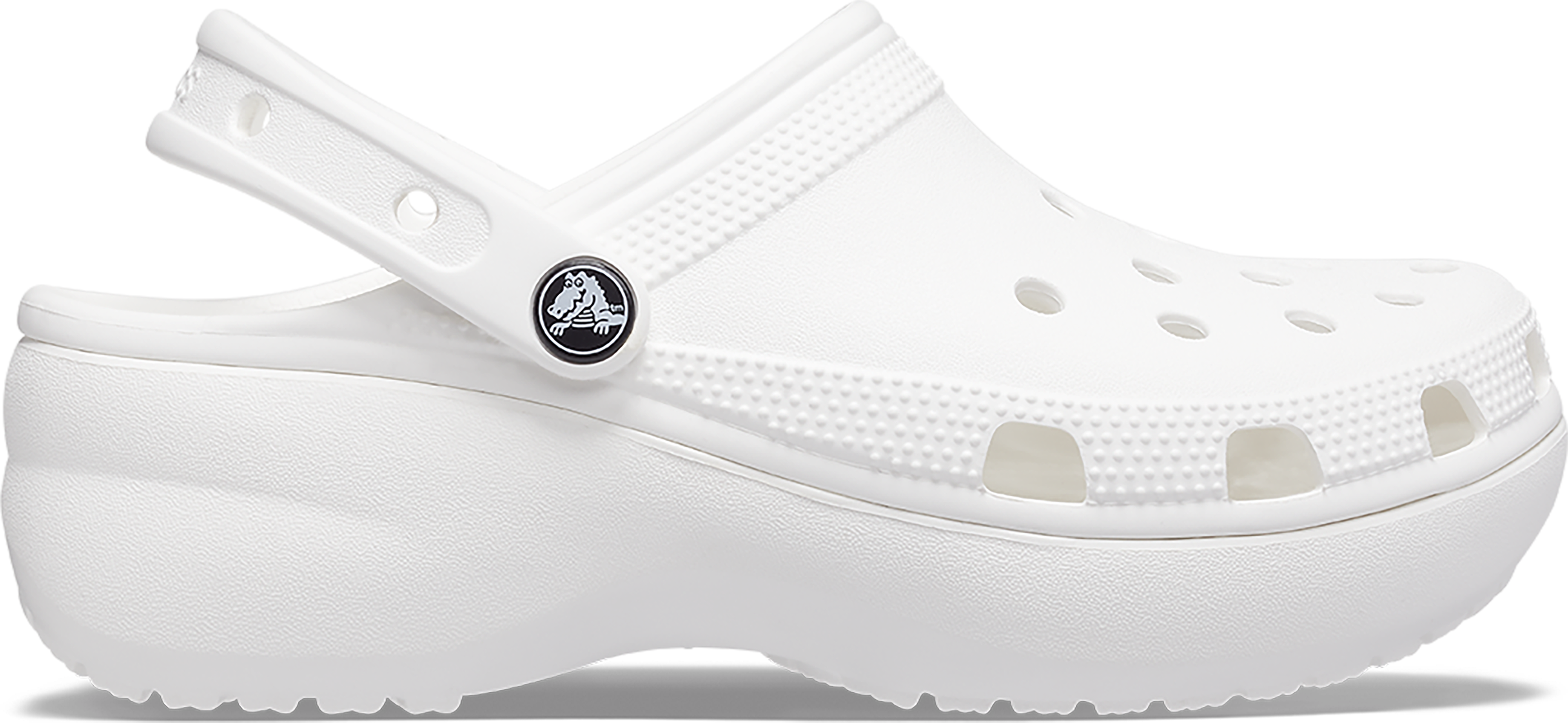 Women's Crocs 206750 Classic Platform Clog Sandals, White / 8 / 4E