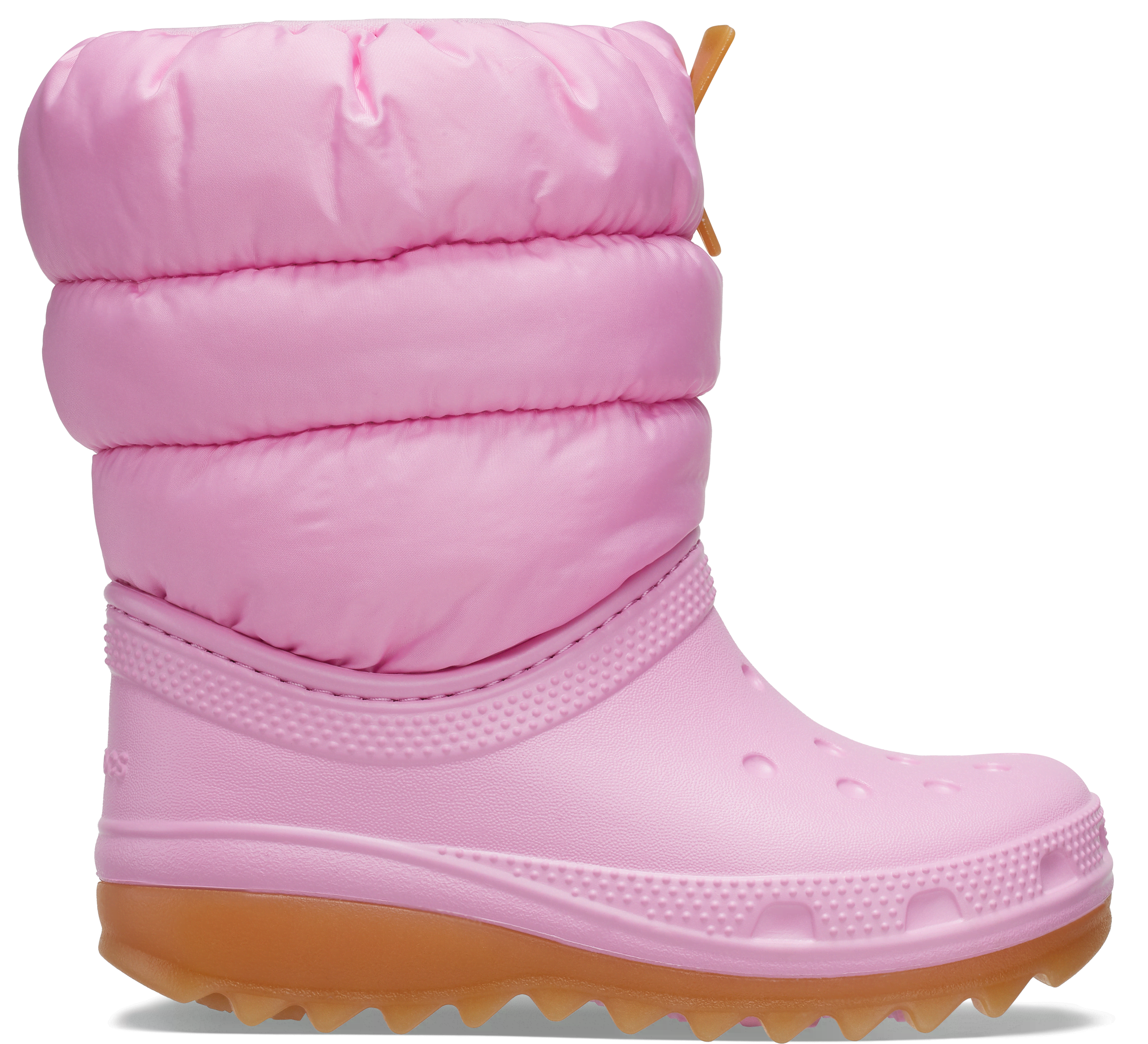 Shop Crocs Kids' Classic Neo Puff Boot In Pink Tweed/gum