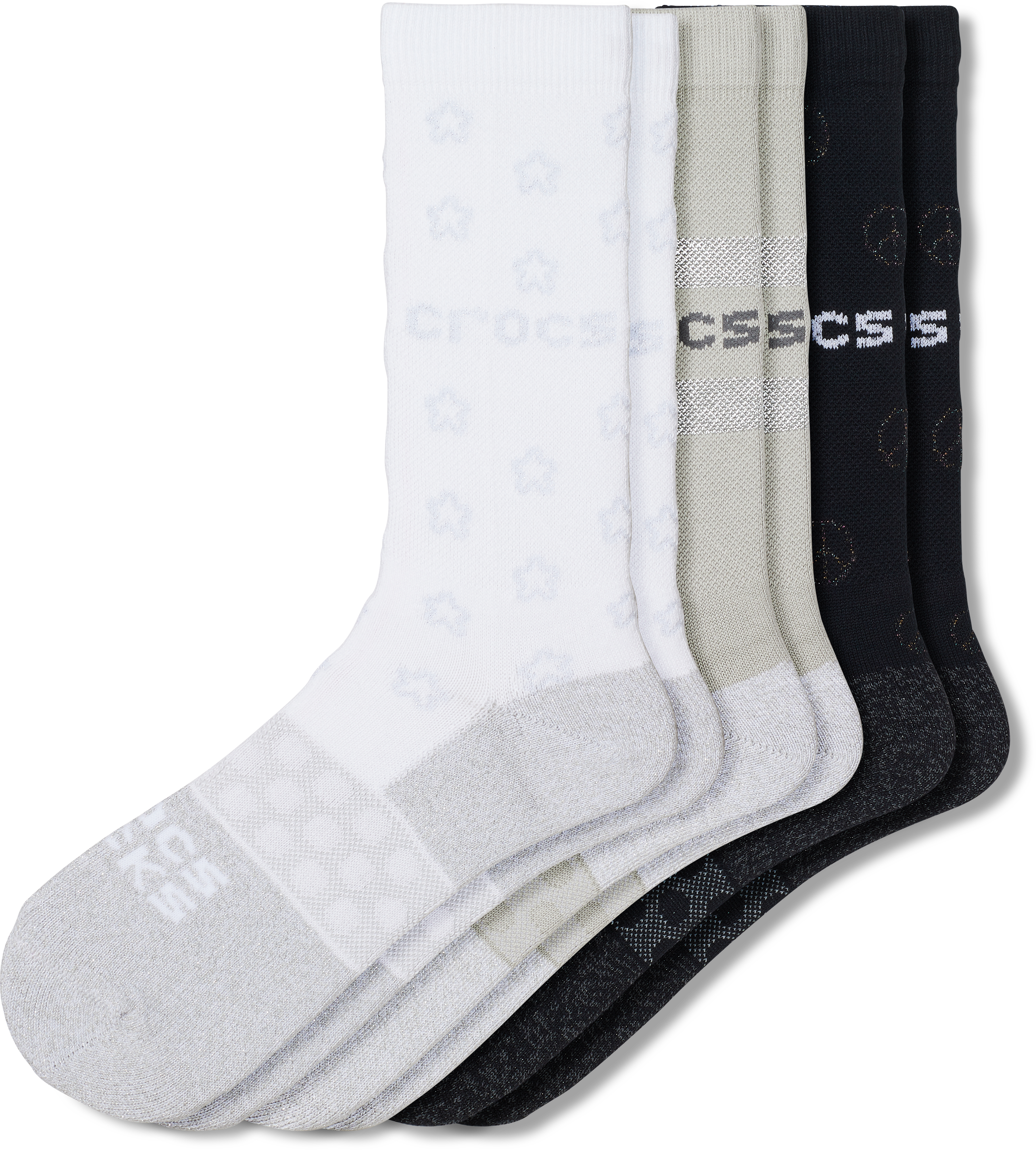 [å]  CROCS SOCKS ADULT CREW CYBER SHINE 3 PACK 󥺡ǥ ۥ磻/ S å å  롼 С 㥤 3PK