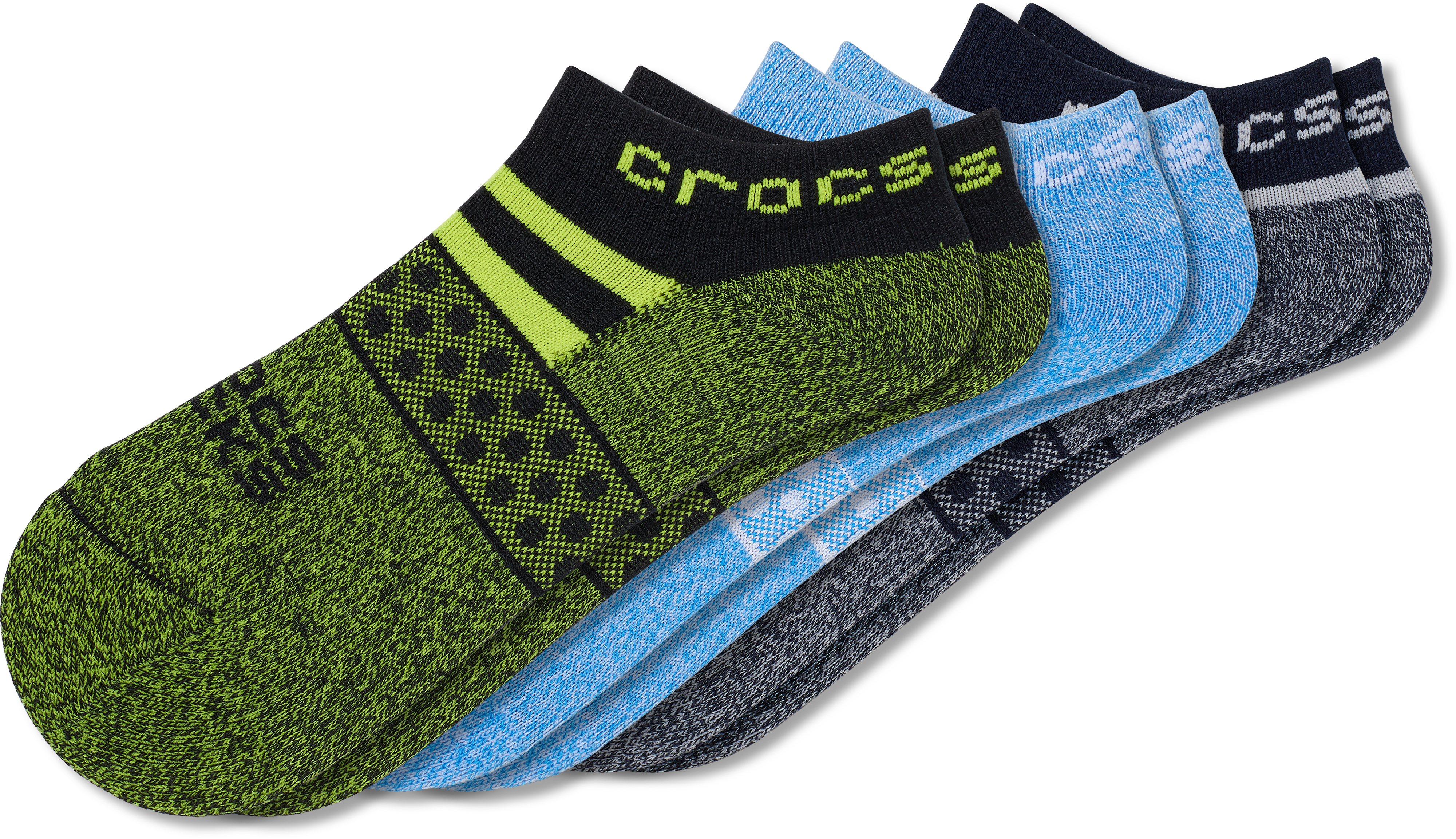 Crocs | Kids | Crocs Socks Low Pool Party 3 Pack | Shoes | Blue / Green | M