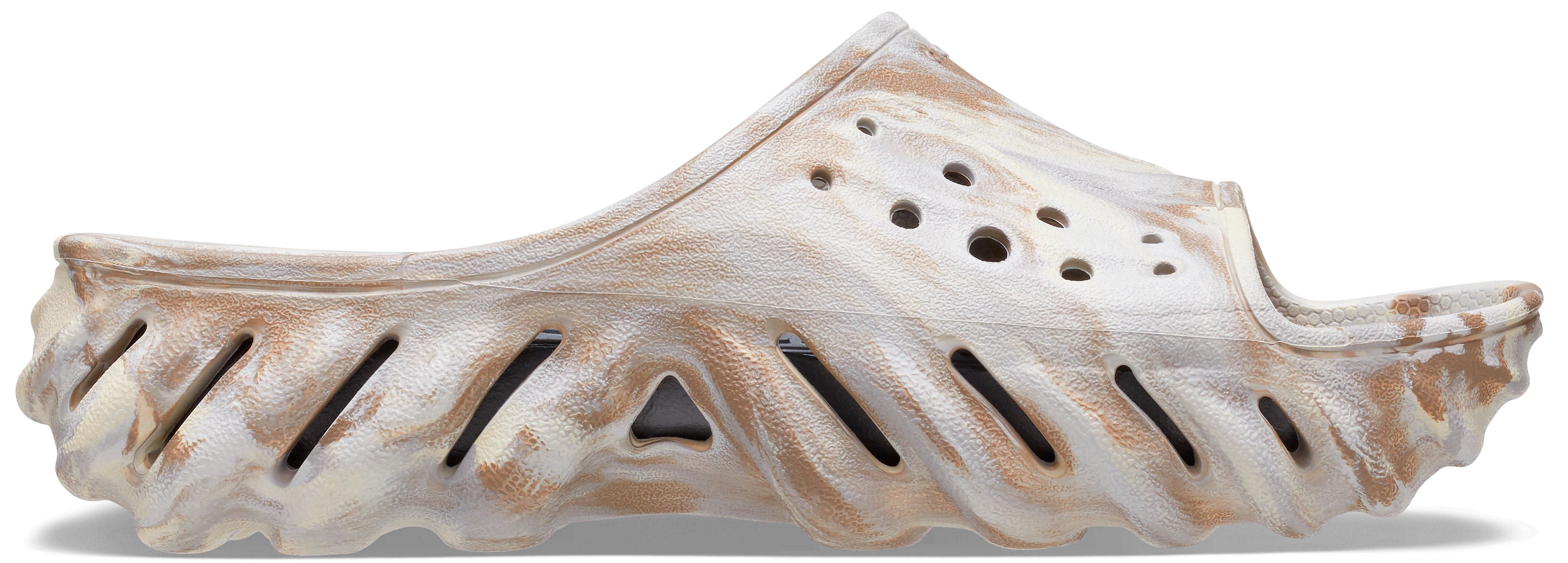 Crocs | Unisex | Echo Marbled | Slides | Bone / Multi | W9/M8