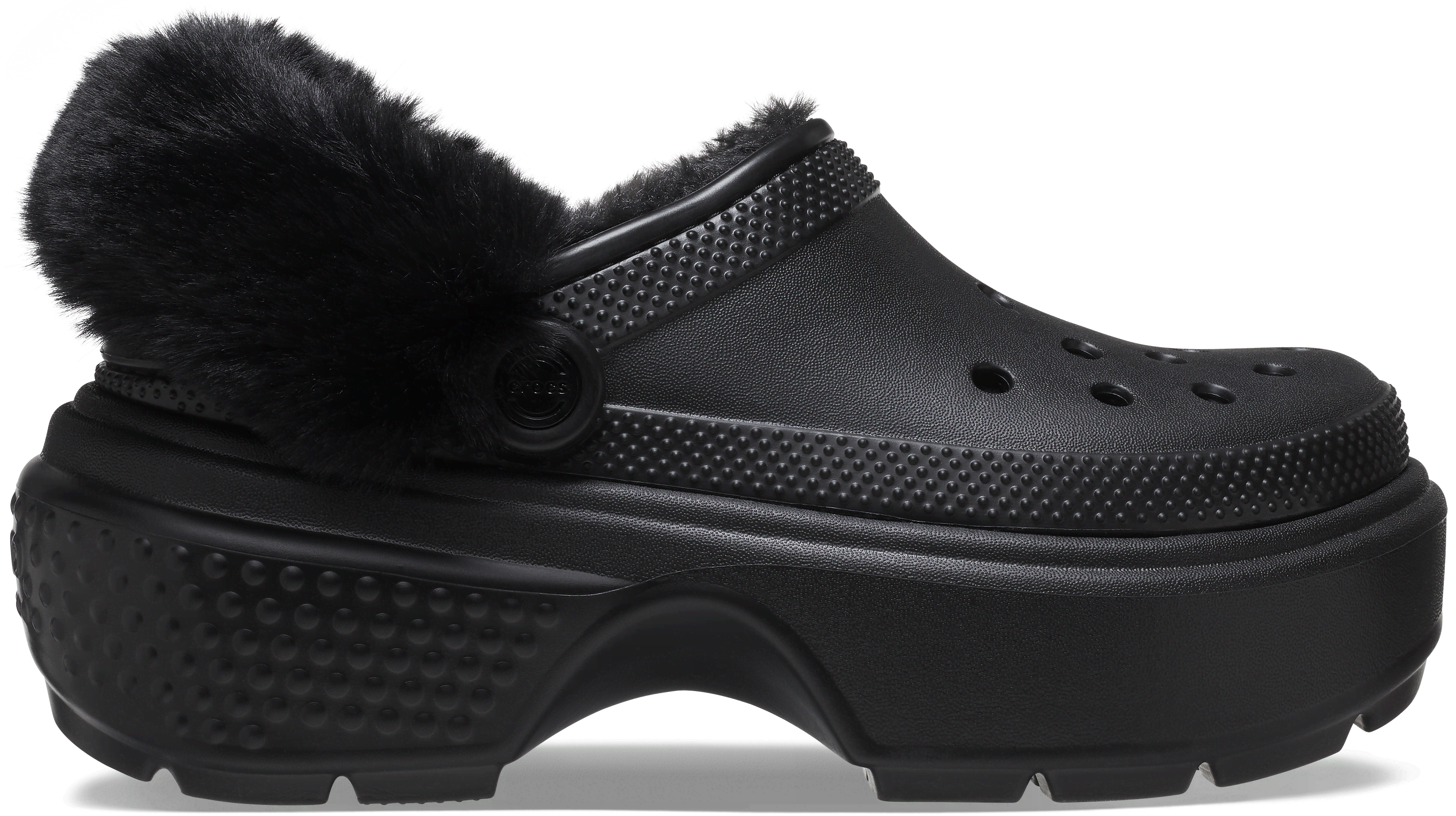 Women's Crocs 208546 Stomp Lined Clog, Black / 7 / 4E