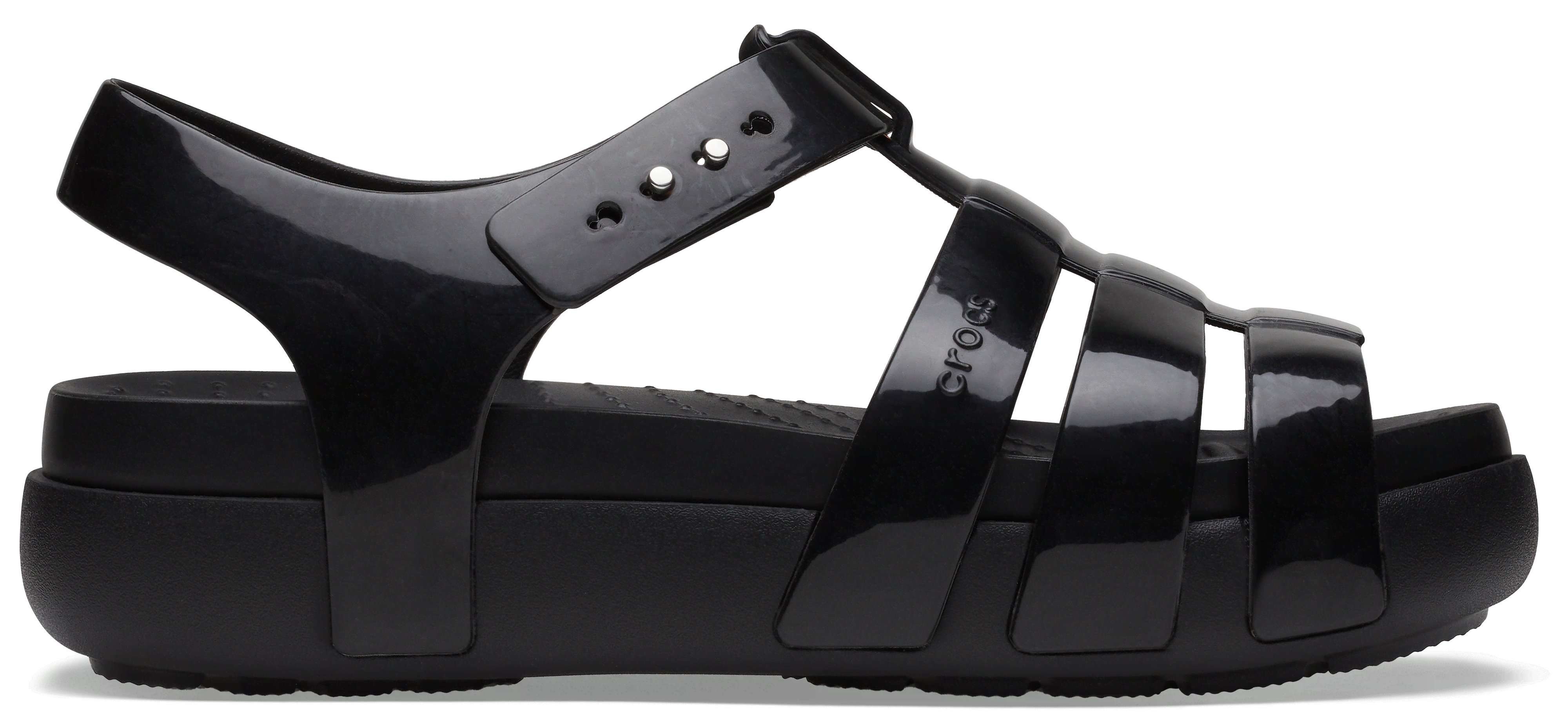 Crocs | Women | Crocs Splash Glossy Fisherman | Sandals | Black / Black | - 209267-060