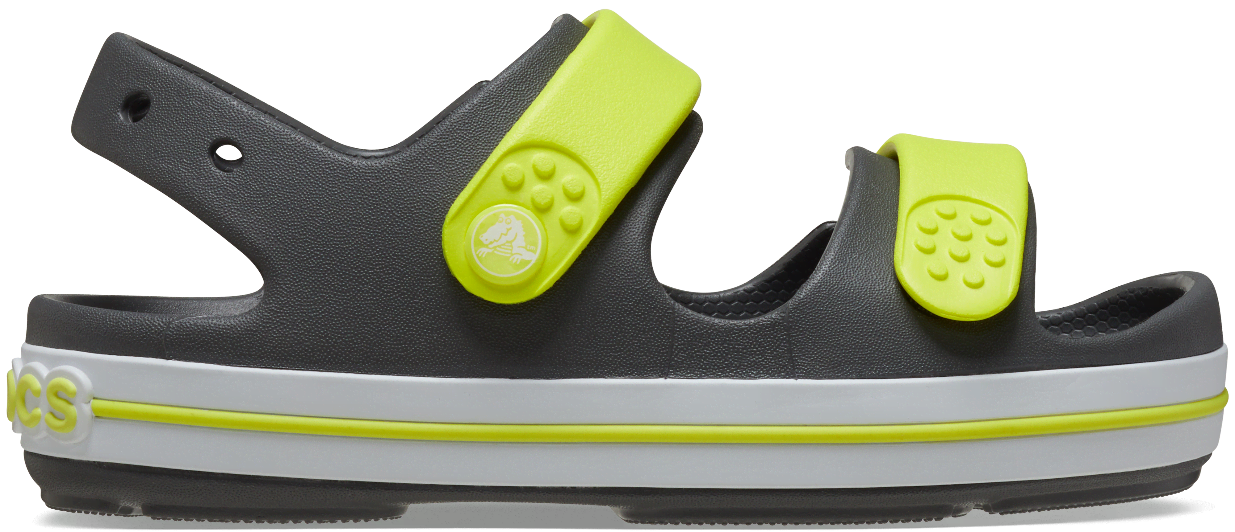Crocs | Kids | Crocband™ Cruiser | Sandals | Slate Grey / Acidity | J2 In Black