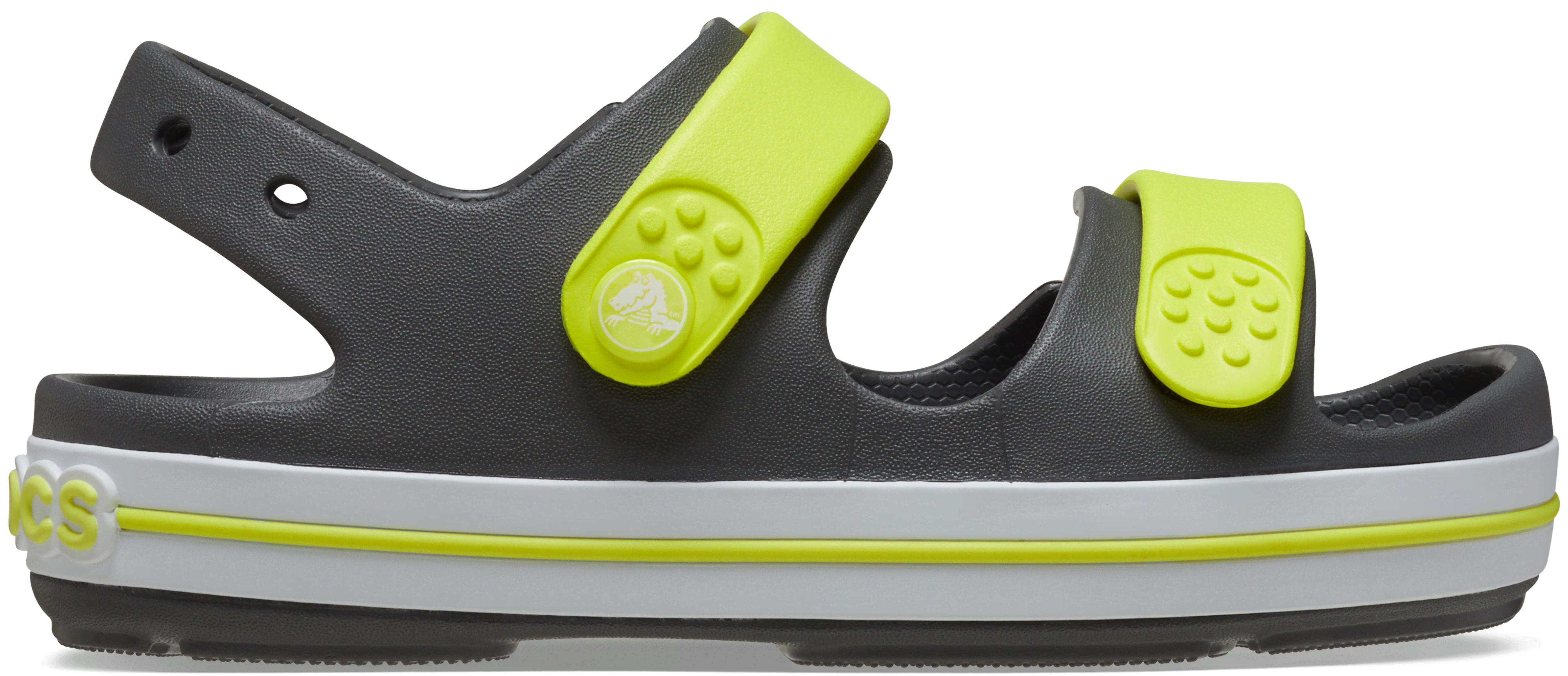 Crocs | Kids | Crocband™ Cruiser | Sandals | Slate Grey / Acidity | C11 In Black