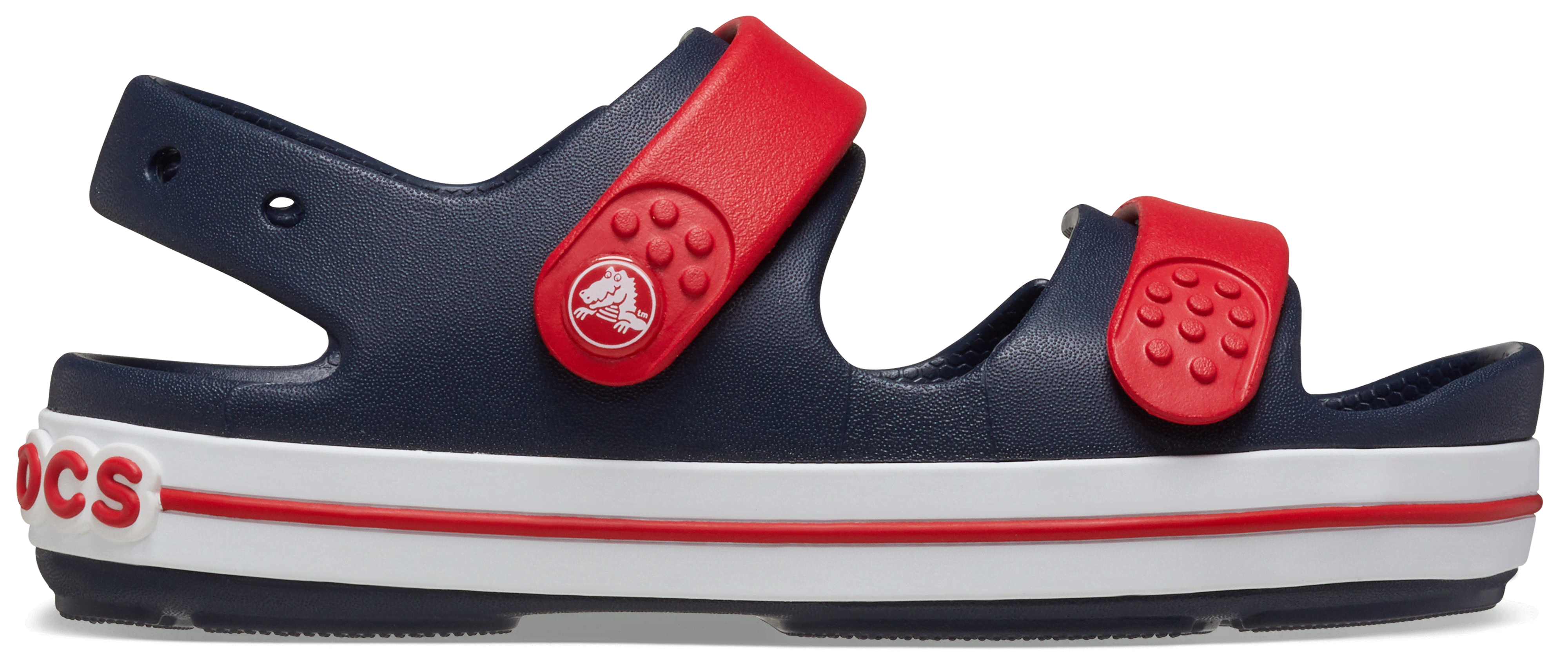 Shop Crocs Kids' Crocband™ Cruiser Sandal In Navy/varsity Red