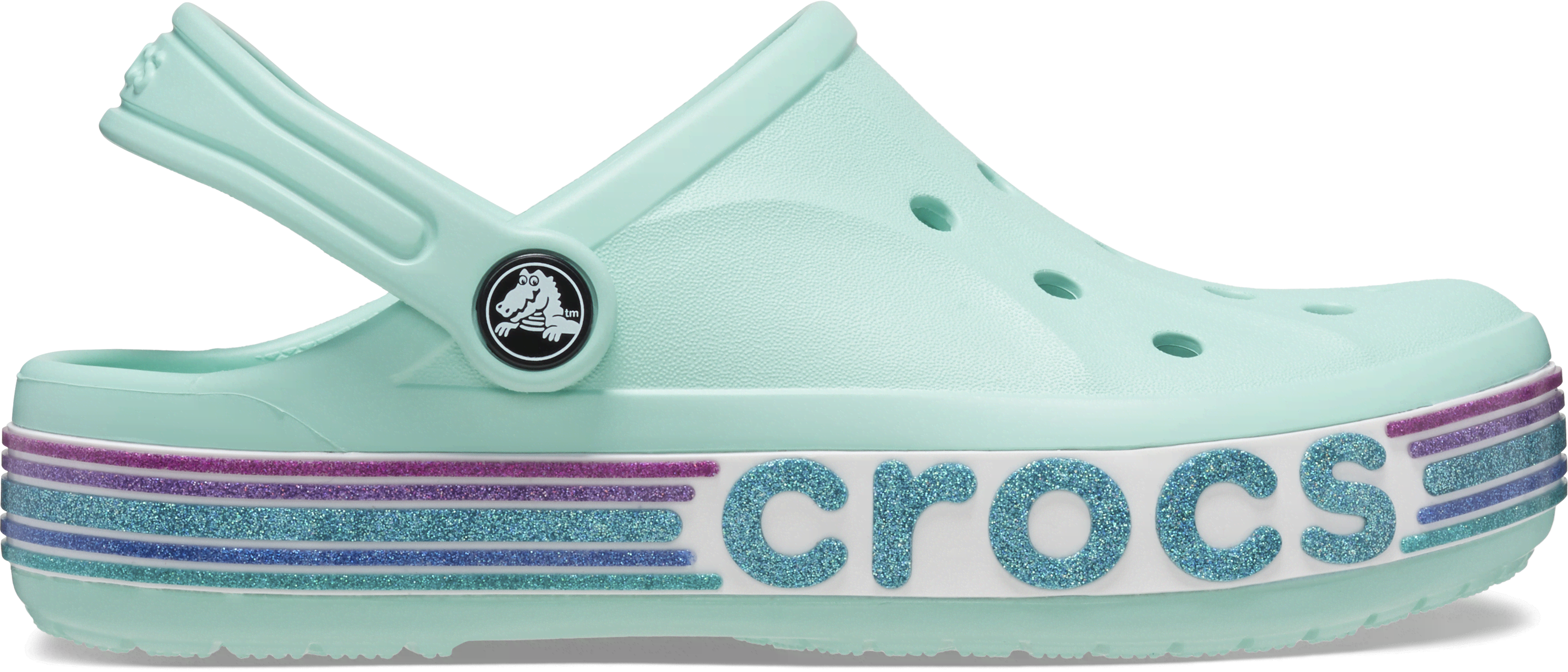 Crocs | Kids | Bayaband Rainbow Glitter | Clogs | Pure Water | J2