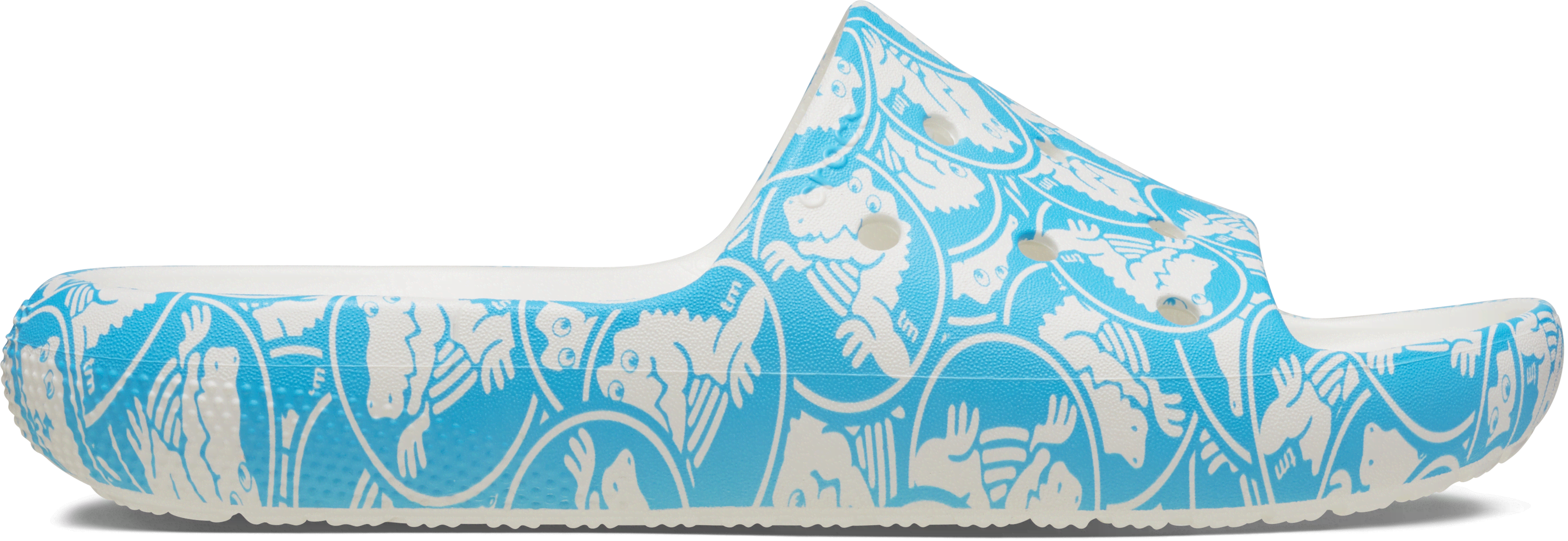 Crocs | Unisex | Classic Duke Print 2.0 | Slides | Venetian Blue | W4/M3