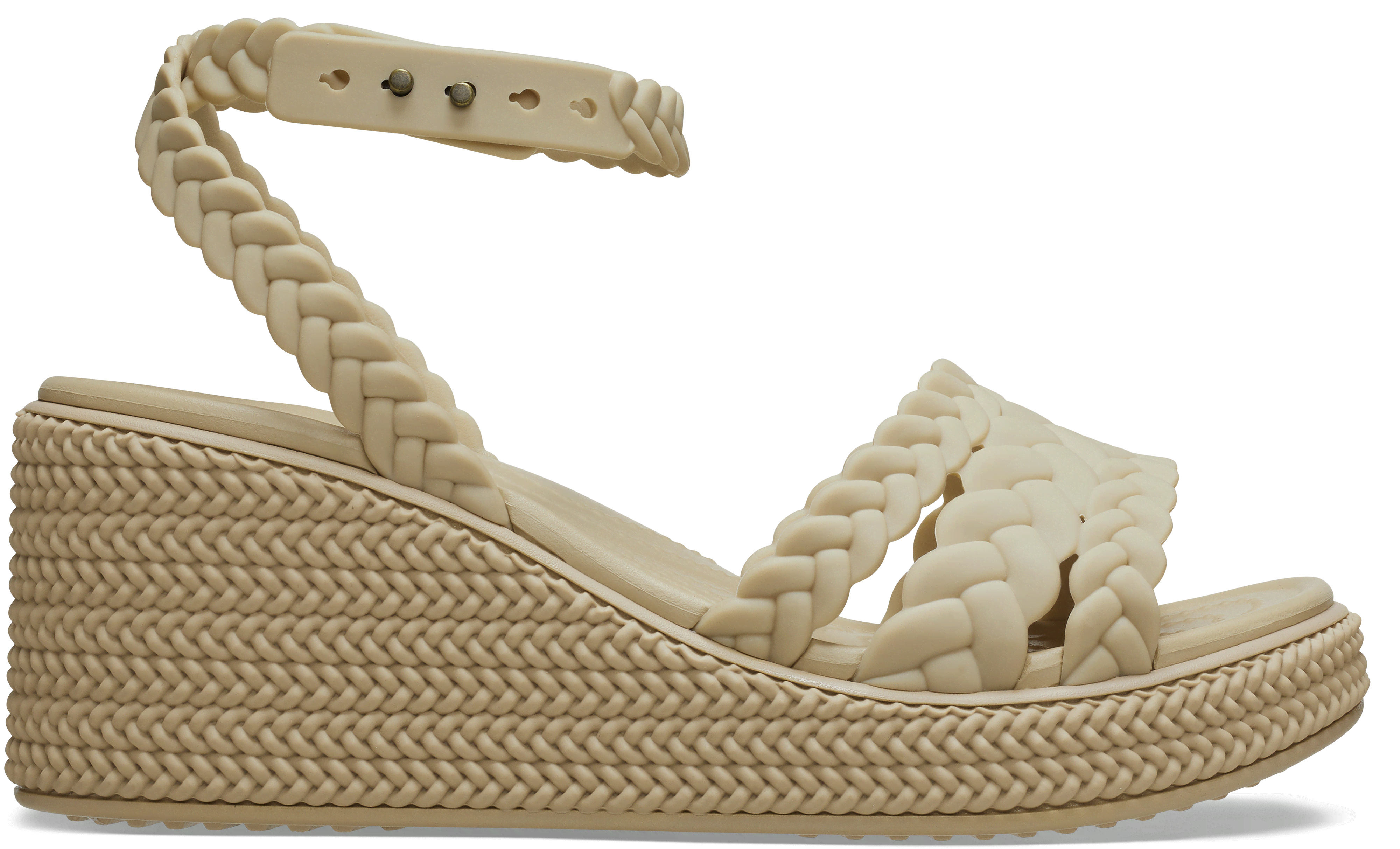 Shop Crocs Brooklyn Woven Ankle Strap Sandales Femmes Chai 42