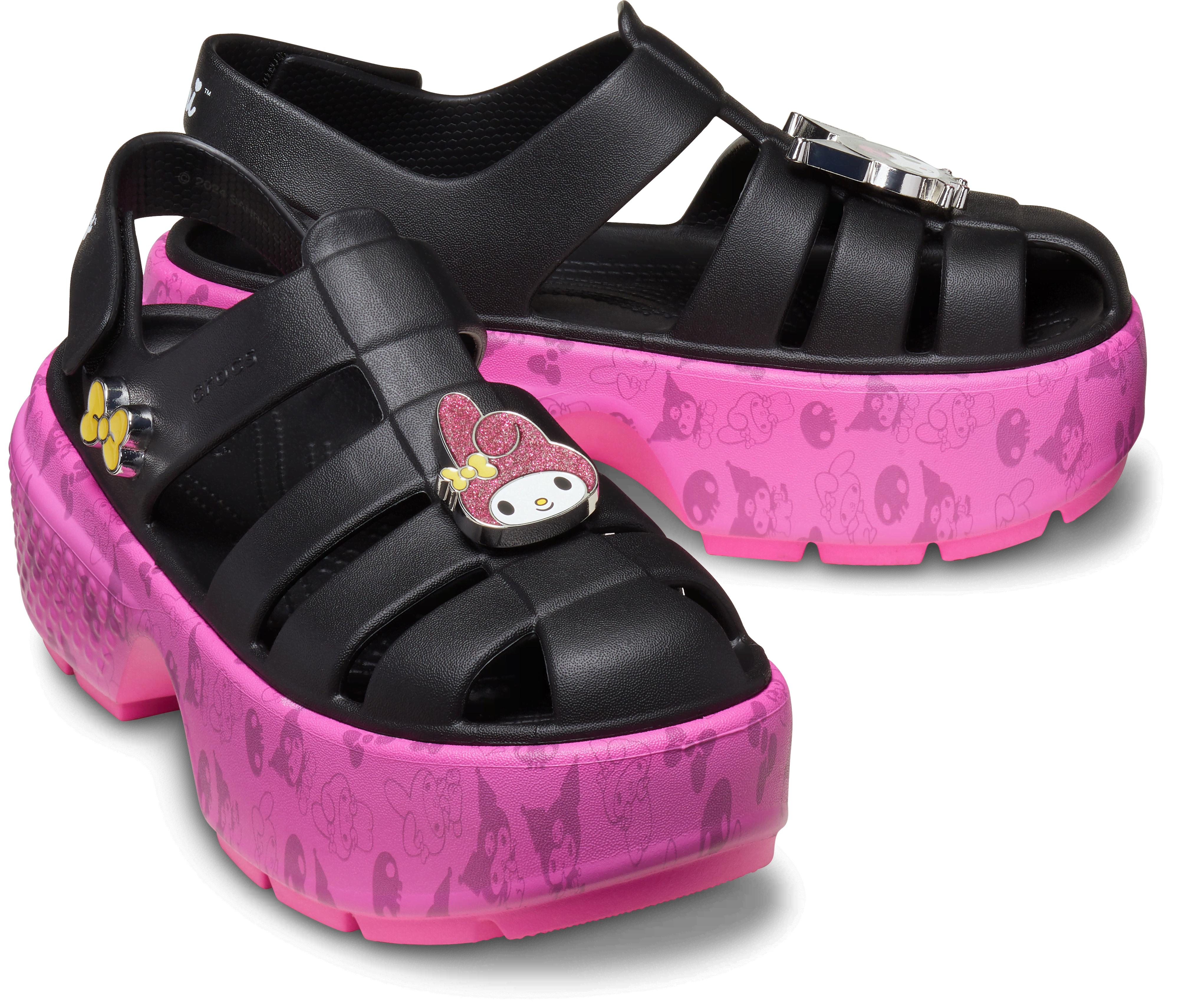 [å] å HELLO KITTY AND FRIENDS MY MELODY AND KUROMI STOMP SANDAL 󥺡ǥ ֥å/ 25cm ϥƥ  ե ֥ޥǥ  ֥ߡ ȥ 