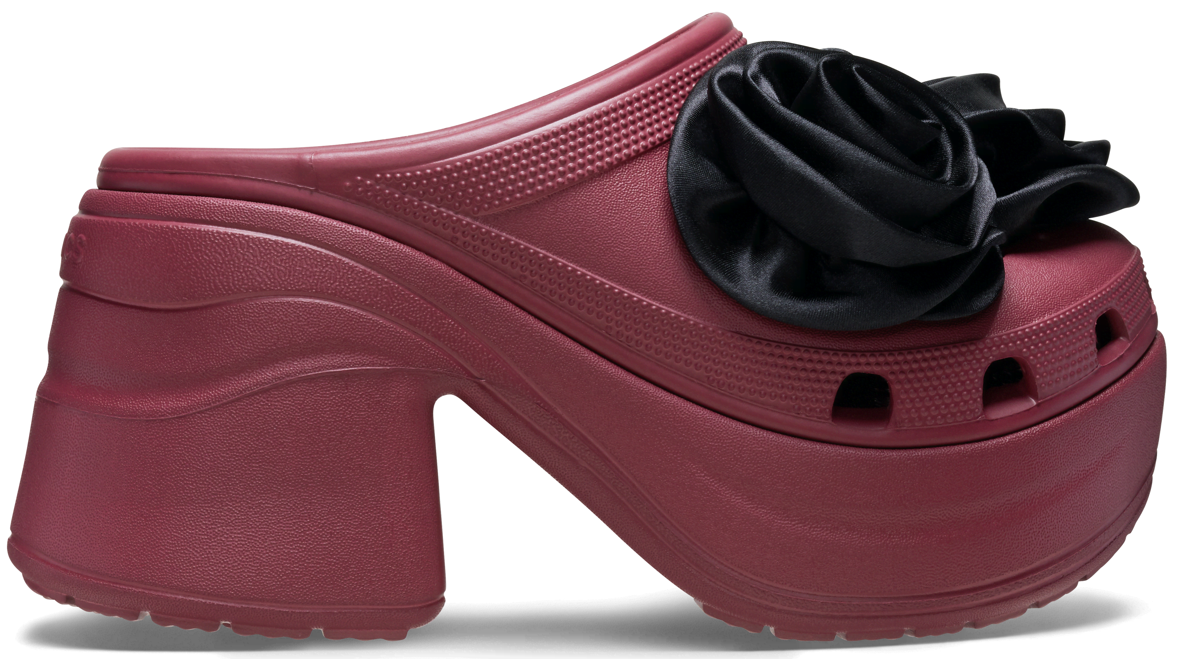 Crocs Siren Rosette Clog; Beetroot, W8/m6 In Pink