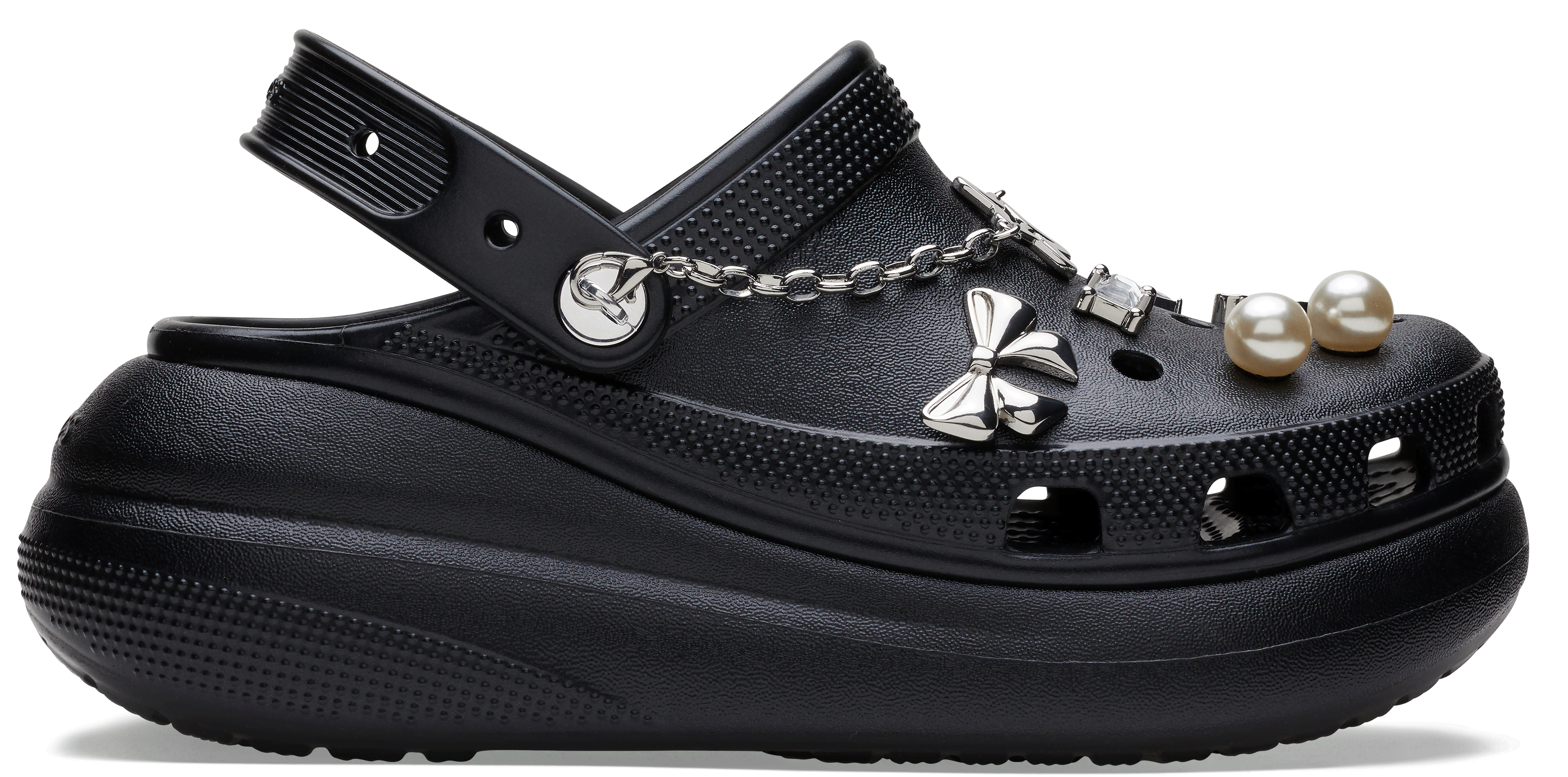 Crocs Crush Jeweled Sabots Unisex Black 43 In White