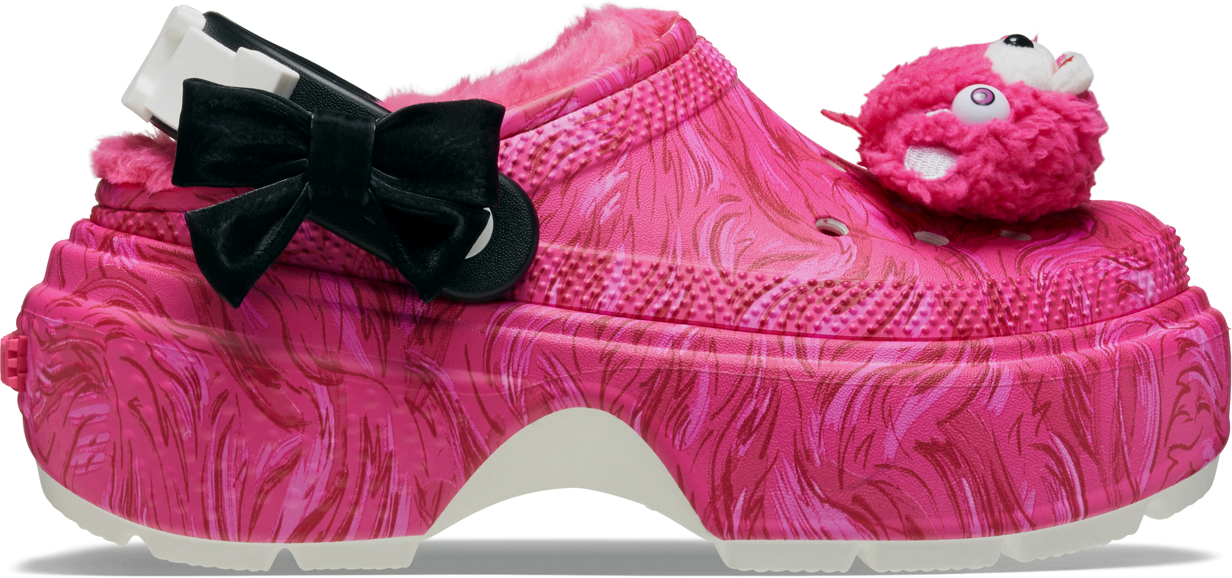 CROCS FORTNITE X CROCS STOMP LINED CLOG CUDDLE TEAM LEADER; PINK MULTI, W8/M6 