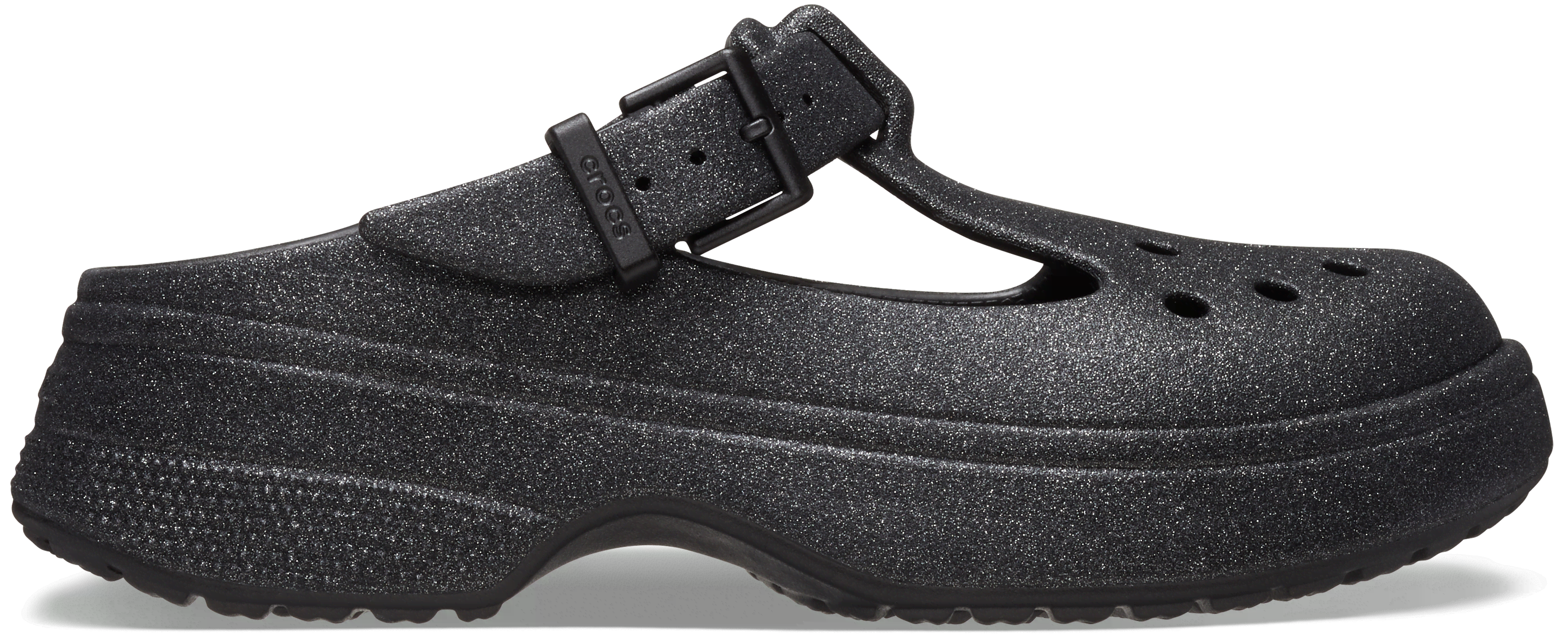 Shop Crocs Classic Mary Jane Glitter Sabots Unisex Black 37