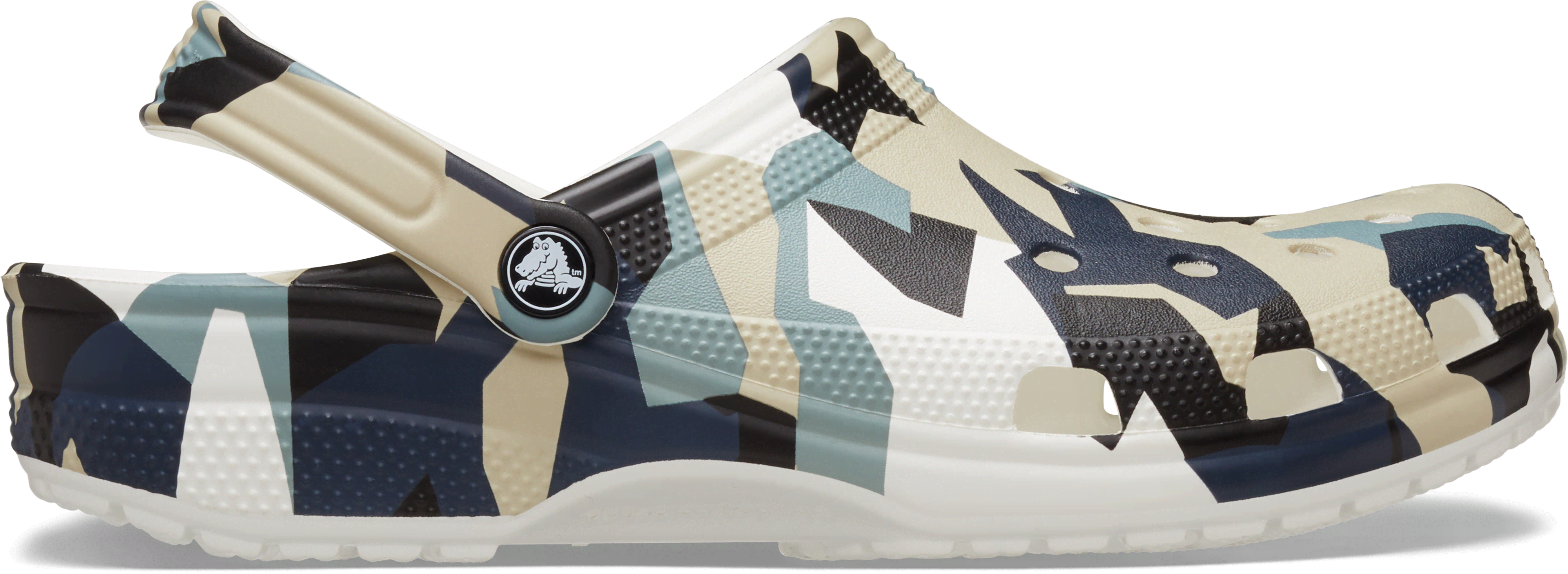 Crocs Classic Geo Camo Clog In White