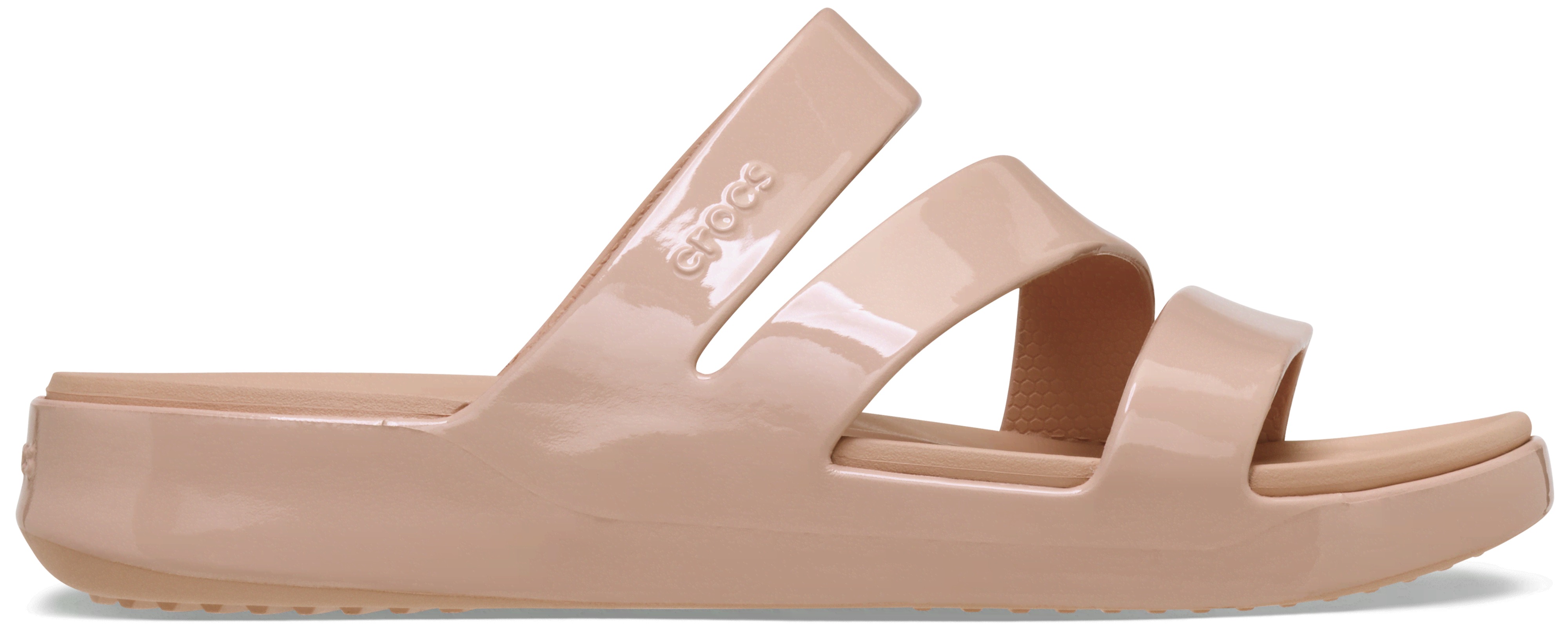 Crocs | Women | Getaway Patent Strappy | Slides | Pink Caramel | 7