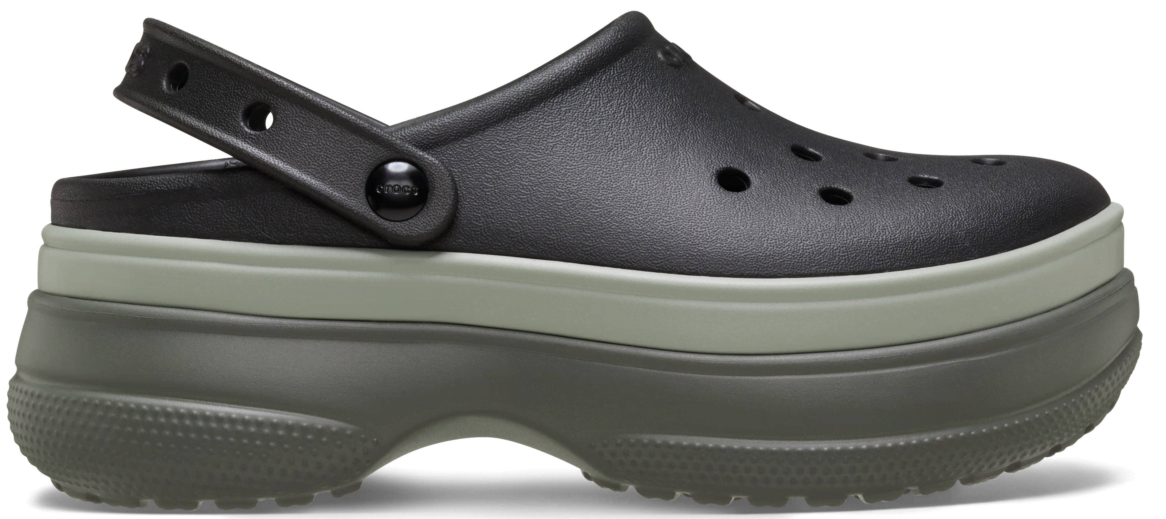 CROCS CLASSIC STACKED CLOG; BLACK, W11/M9 