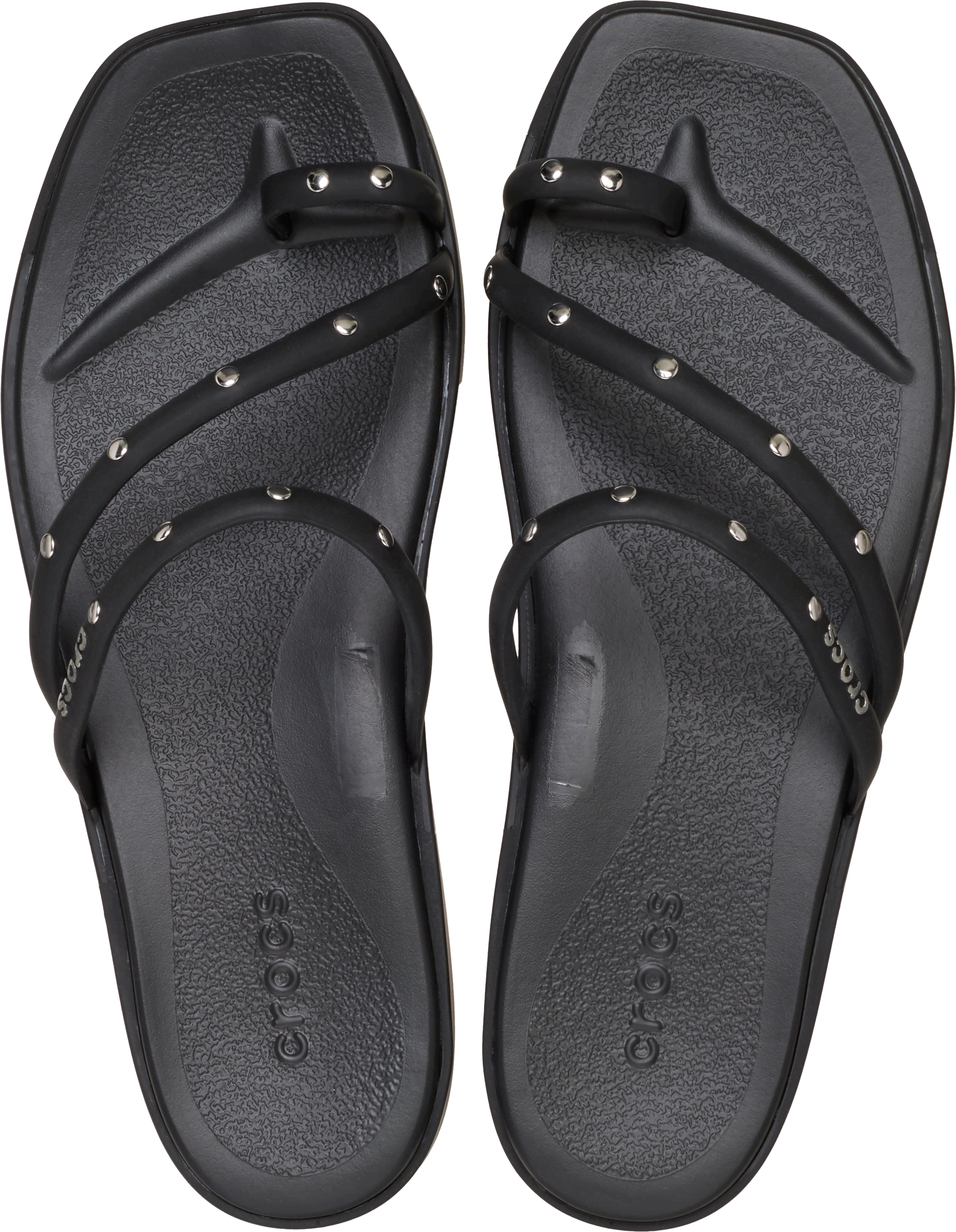 Image of Crocs | Women | Miami Toe Loop Studded | Sandals | Black | 3