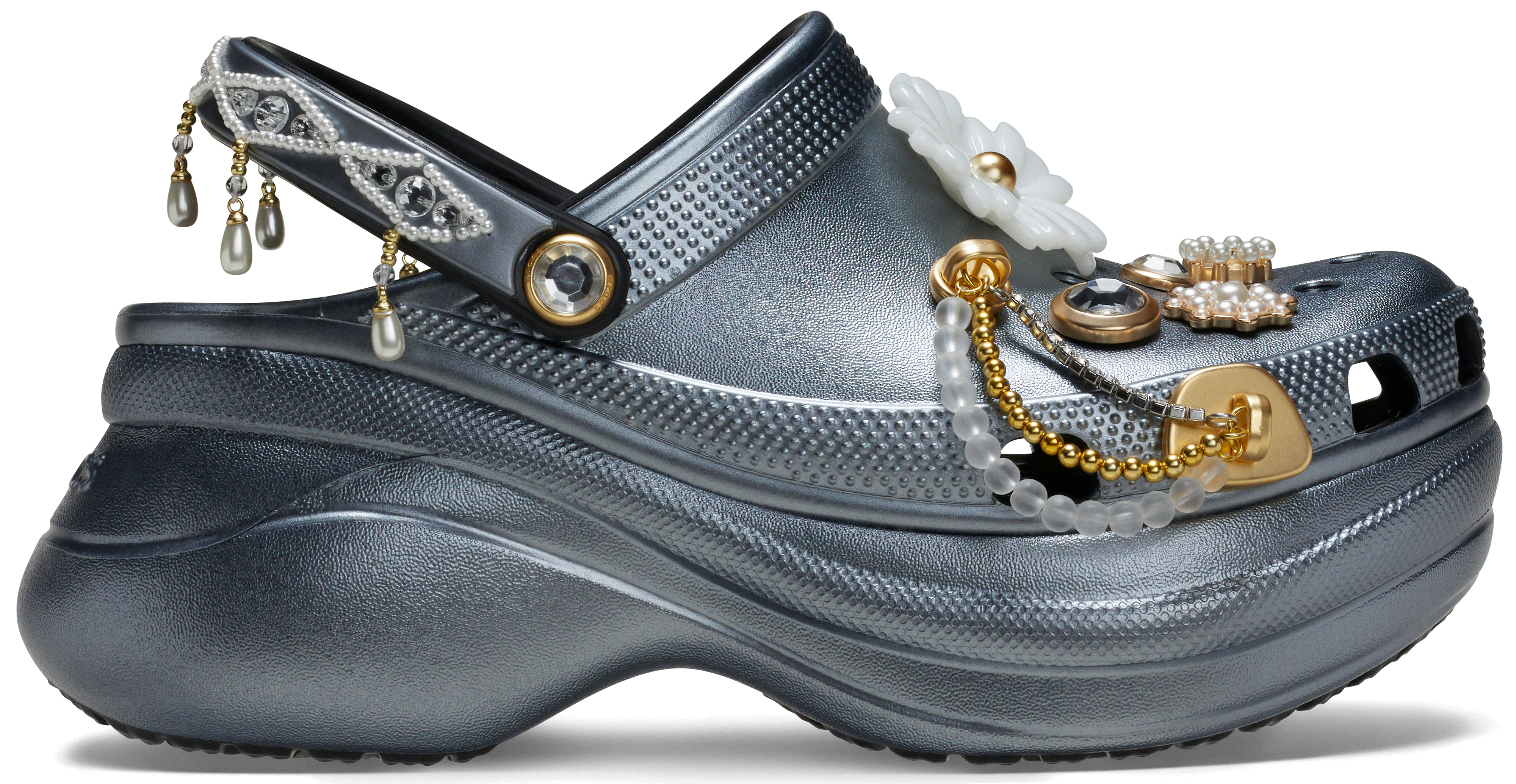 Crocs Bae Jewel Bedazzled Clog; Black, W9