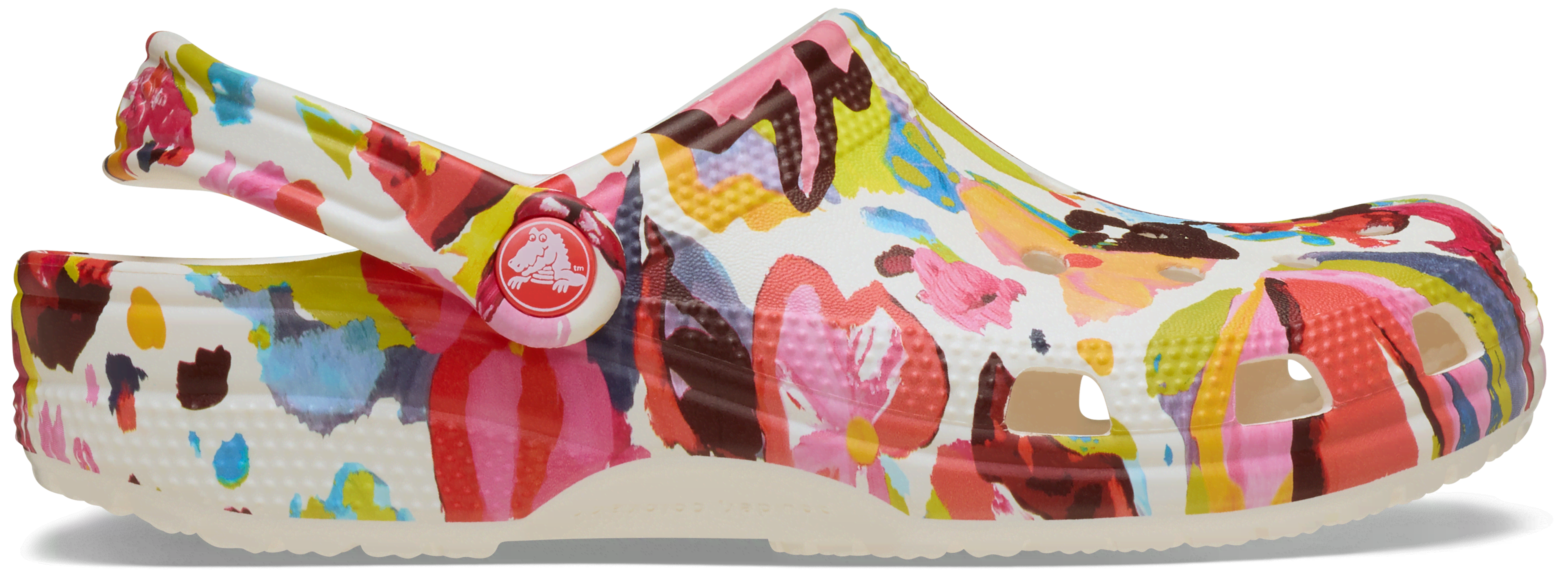Crocs | Unisex | Classic Painted Floral | Clogs | Chalk | W4/m3 In Gray