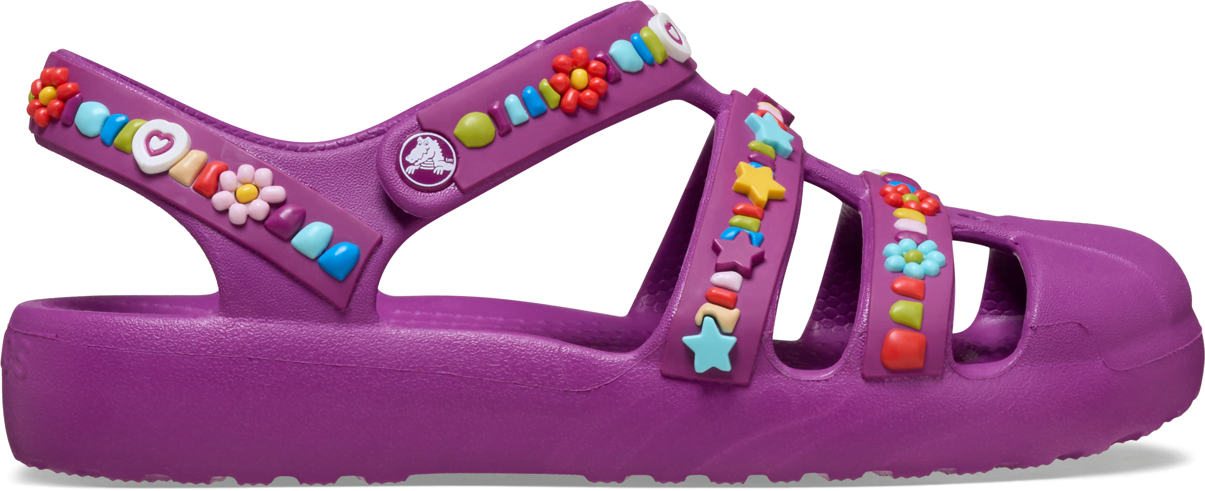 Crocs | Kids | Classic Beaded Fisherman | Sandals | Grapeberry | J6