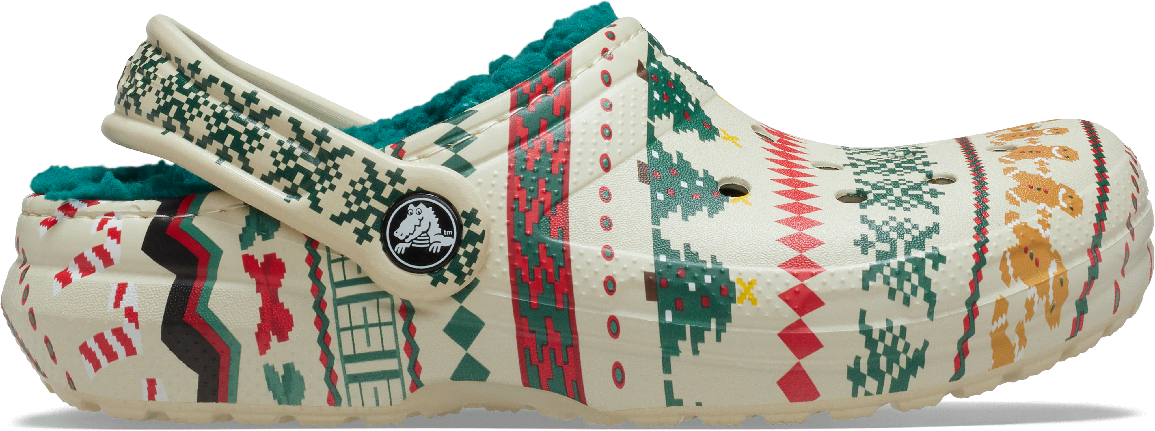 Crocs | Unisex | Classic Lined Fair Isle | Clogs | Bone | M12 In Brown