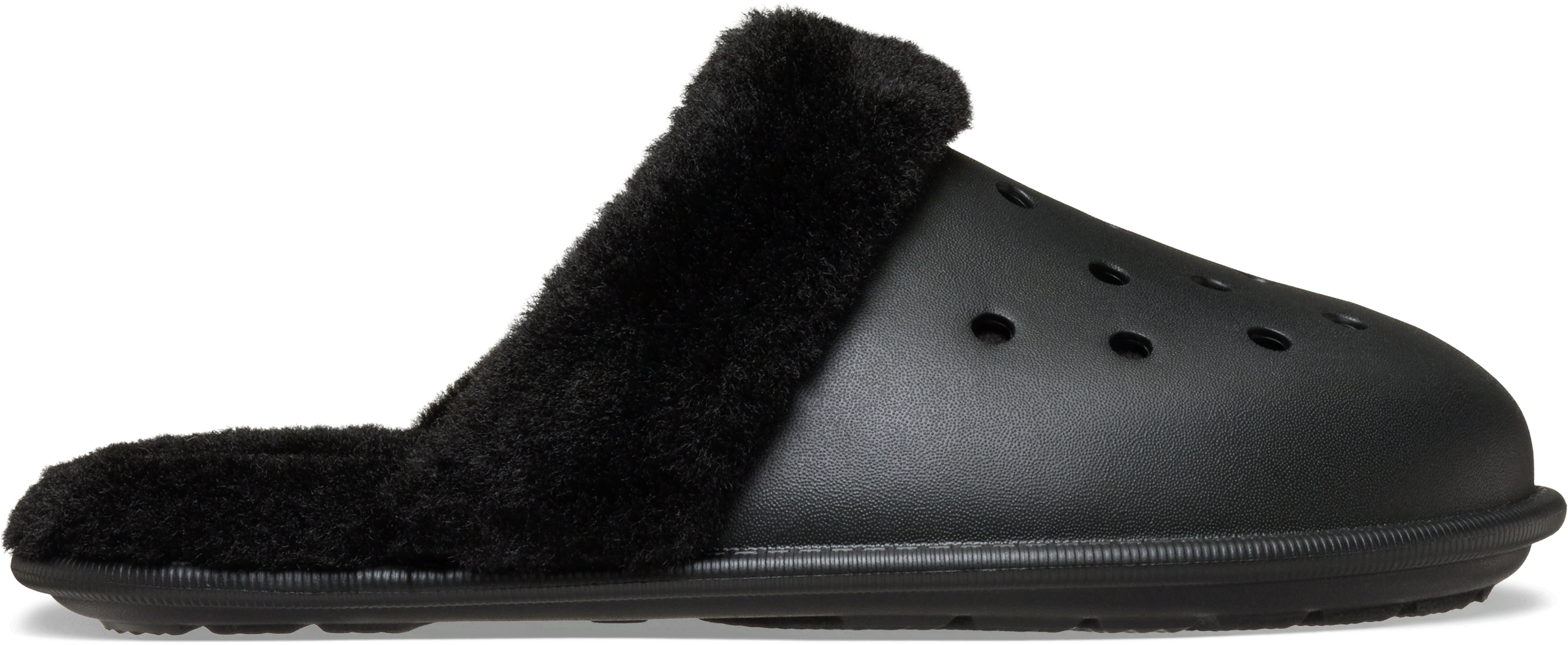 Crocs | Unisex | Classic Fuzz Scuff | Slippers | Black | W4/M3