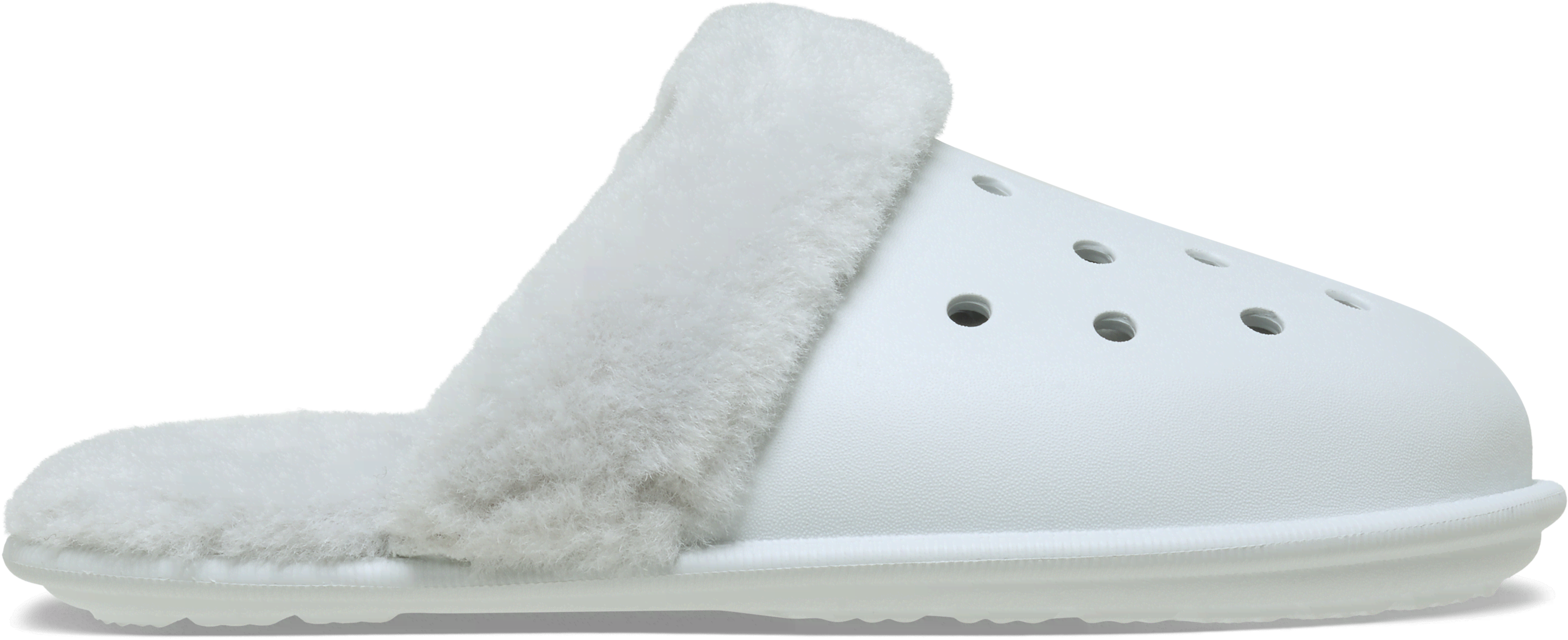 Crocs | Unisex | Classic Fuzz Scuff | Slippers | Moonlight | W9/m8 In Silver
