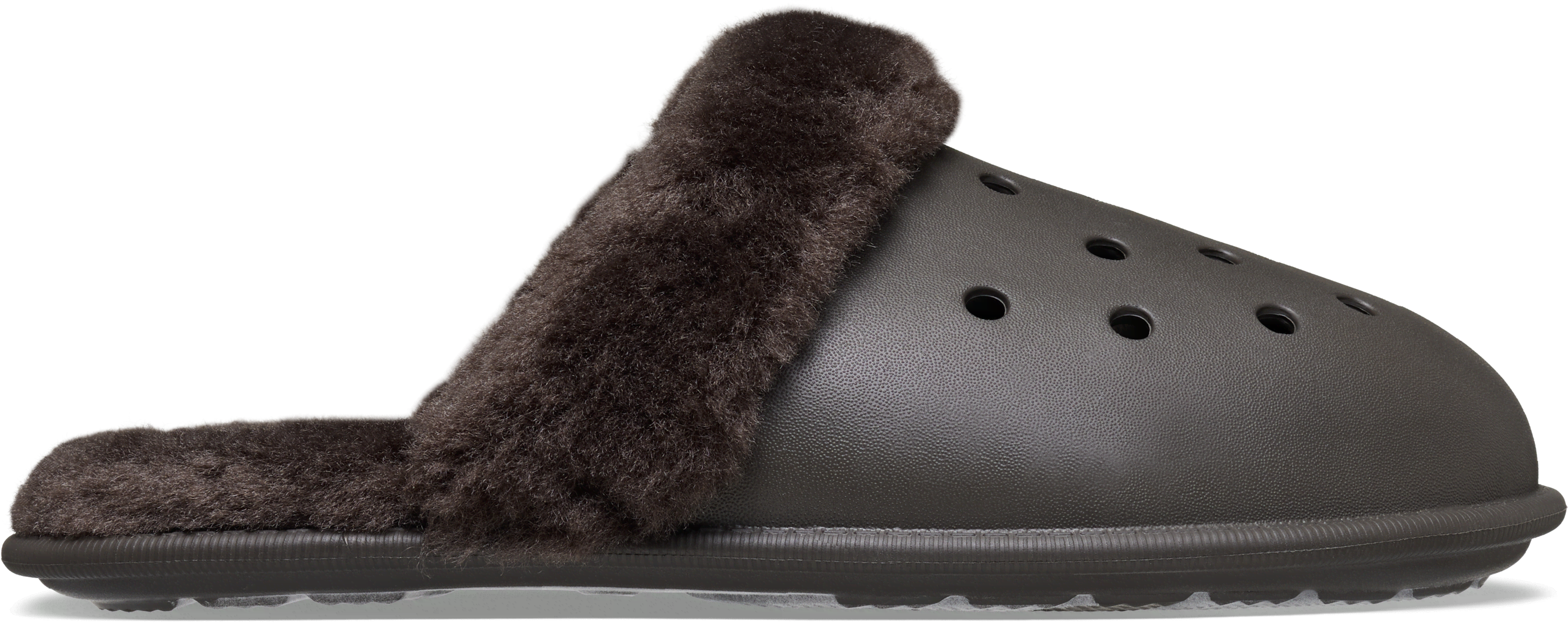 Crocs | Unisex | Classic Fuzz Scuff | Slippers | Dark Cocoa | W4/M3