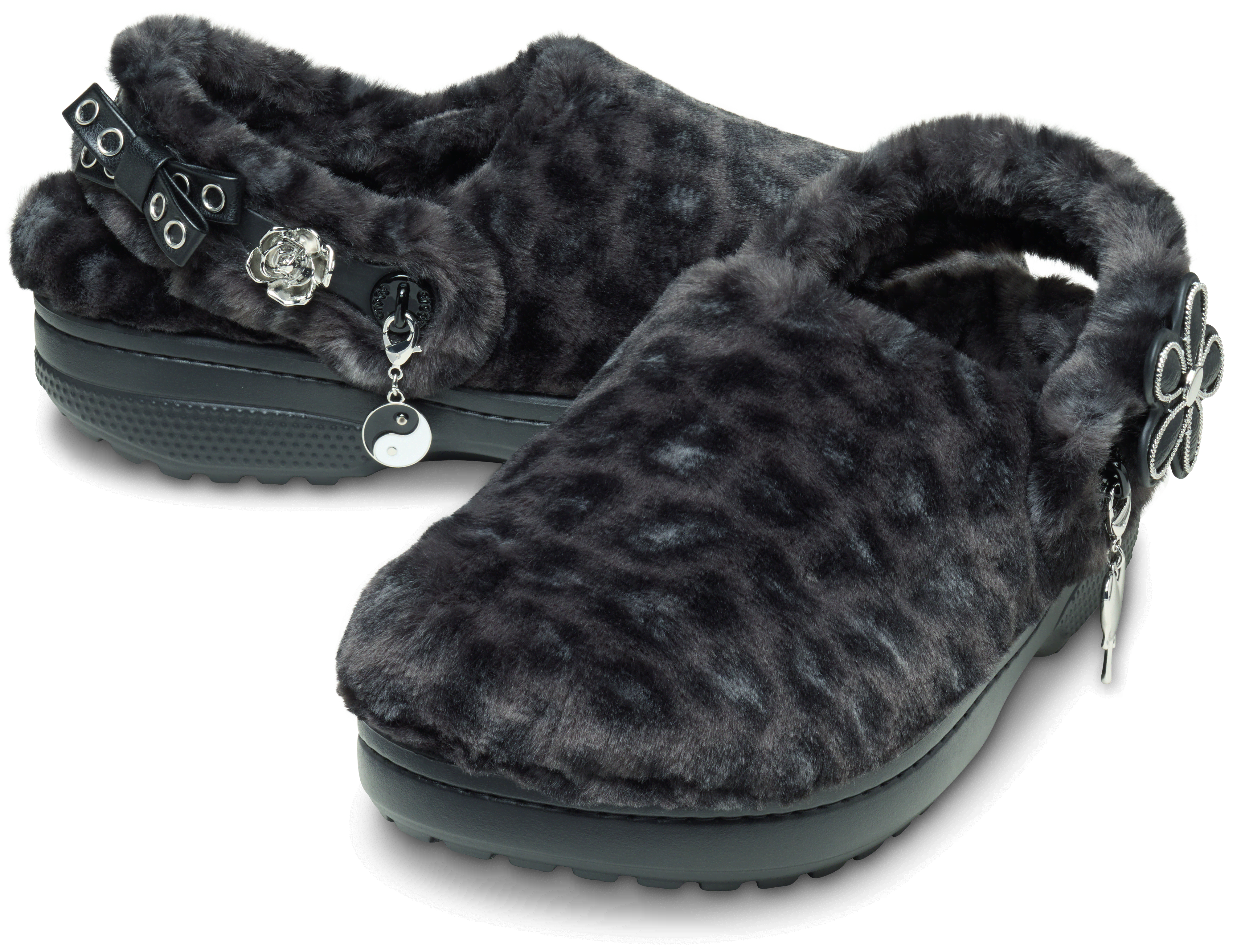 [�����å�������] �����å� CLASSIC UNFURGETTABLE LEOPARD CLOG ��󥺡���ǥ����� �֥�å�/�� 22cm ���饷�å� ����ե������å��֥� �쥪�ѡ��� �����å�