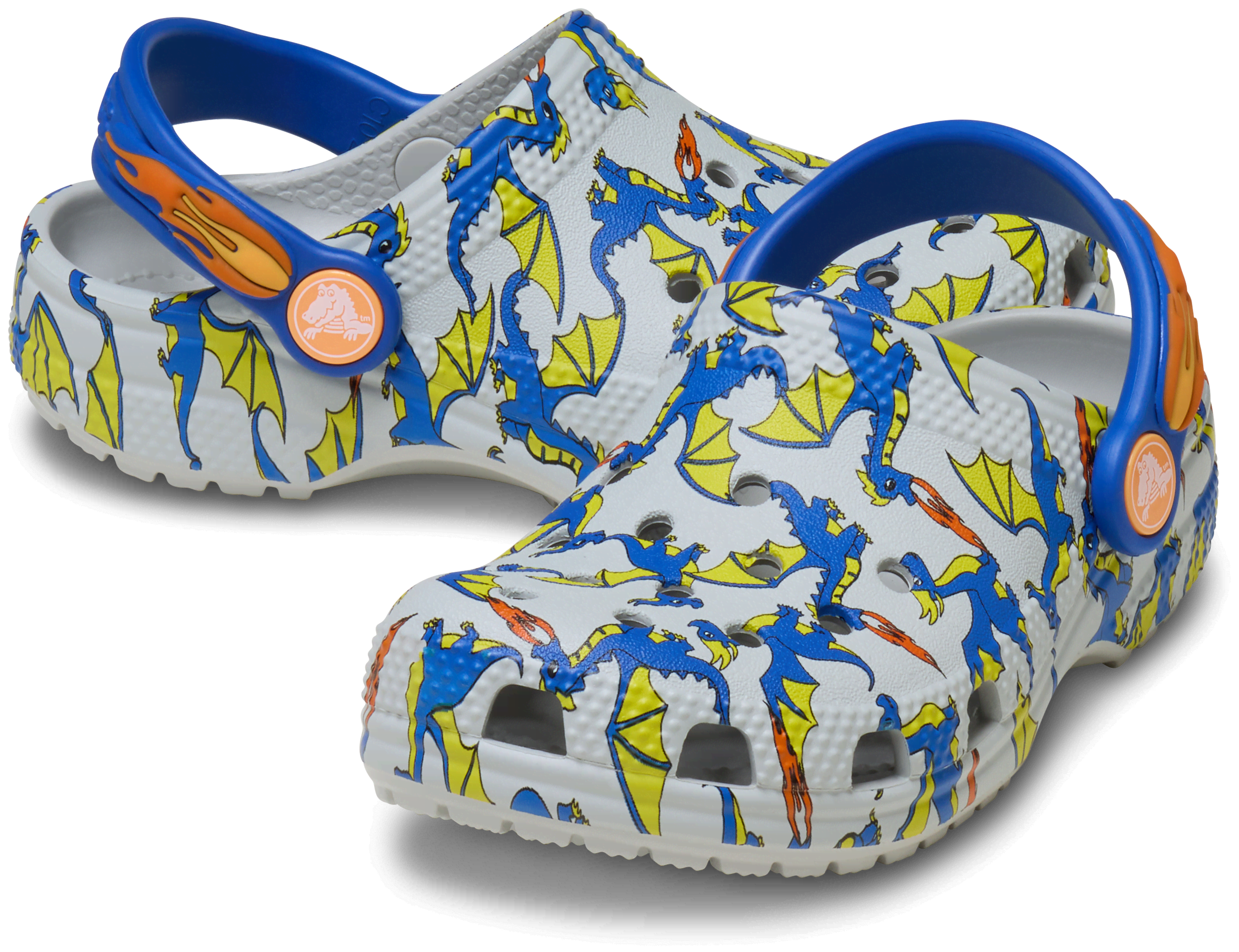 [�N���b�N�X����] �N���b�O CLASSIC DRAGON GRAPHIC CLOG T �L�b�Y�A�q���p�A�j�̎q�A���̎q �z���C�g/�� 17.5cm �y14�`17.5cm�z�N���V�b�N �h���S�� �O���t�B�b�N �N���b�O