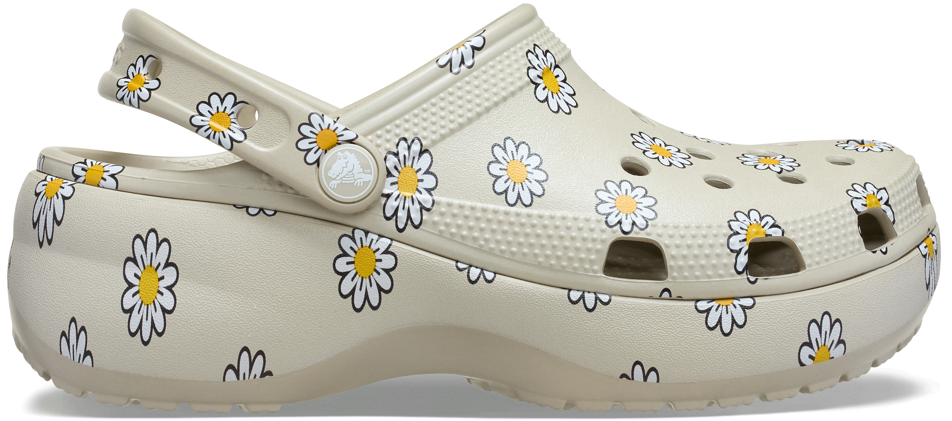 Crocs | Damen | Classic Platform Floral  | Clogs | Grau | 39