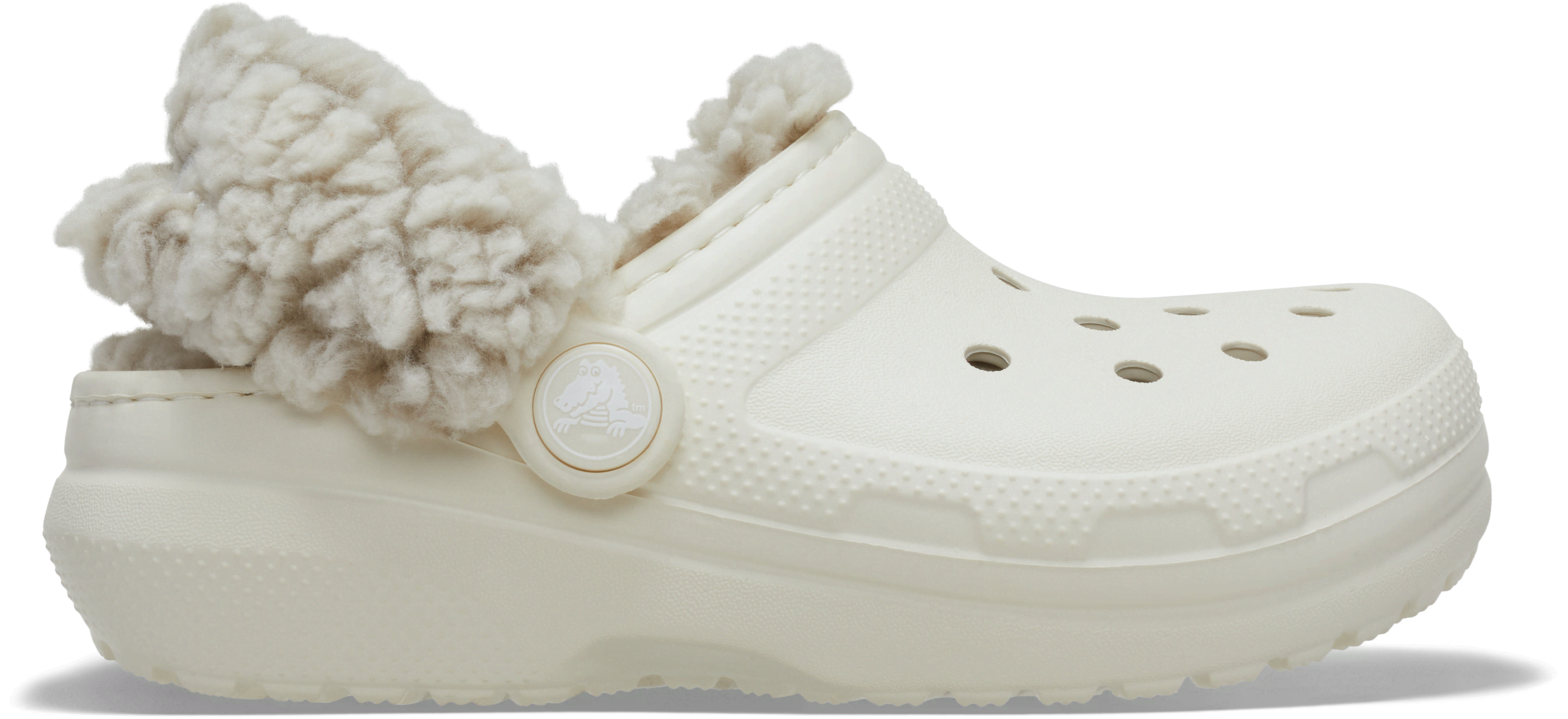 Crocs Kids Classic Fleece Lined Clog Summit White  in Big Kids Size 1