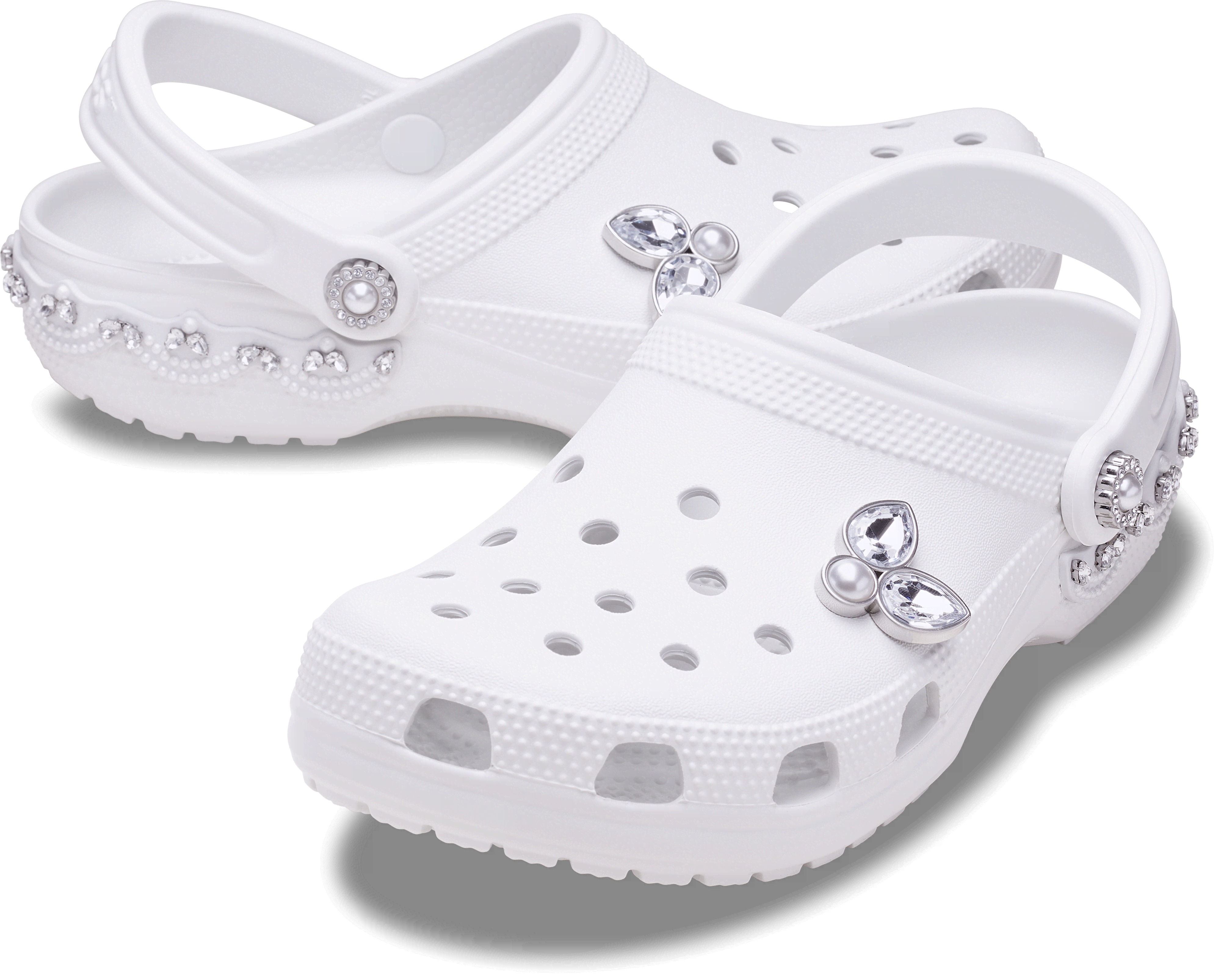 [�N���b�N�X����] �N���b�O CLASSIC PINNACLE EMBELLISHMENT CLOG �����Y�A���f�B�[�X �z���C�g/�� 23cm �N���V�b�N �s�i�N�� �G���x���b�V�������g �N���b�O