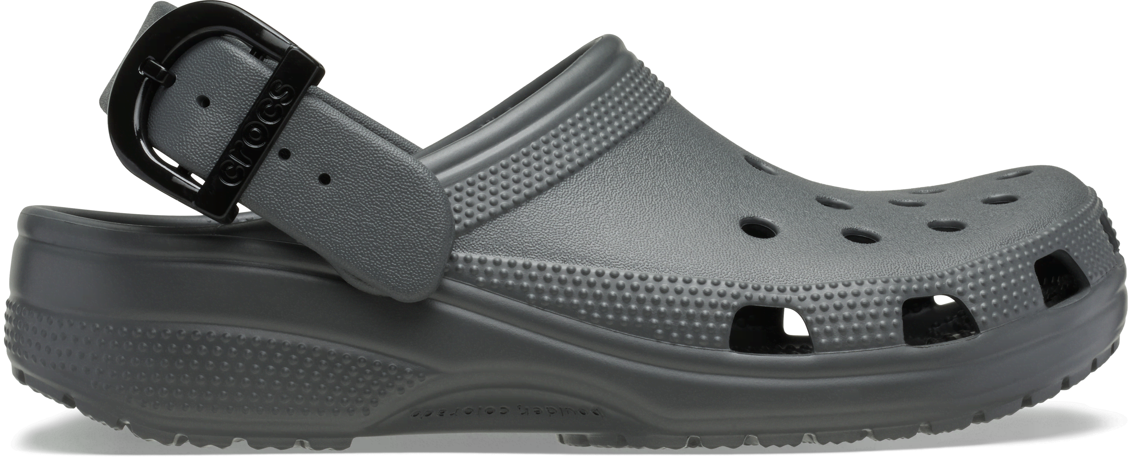 Crocs Classic Enamel Buckle Clog Carbon  in Women's Size 5 and Men's Size 4