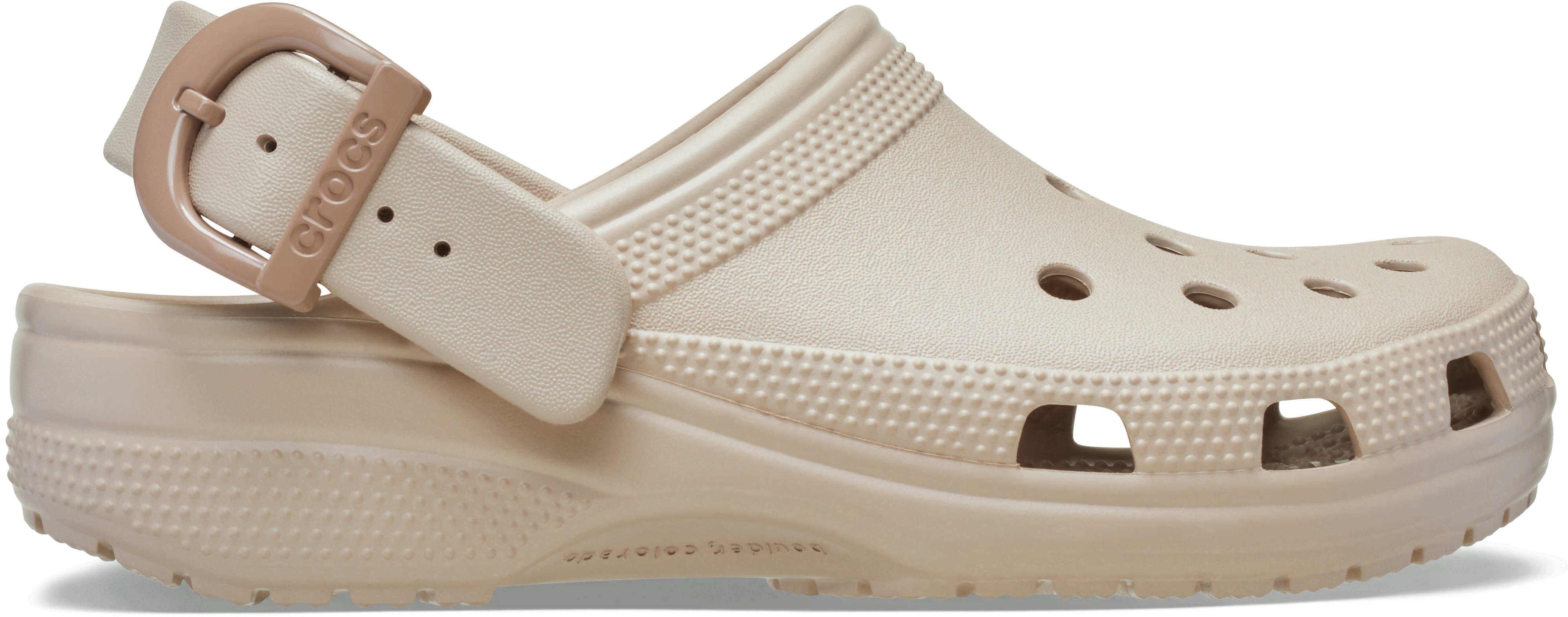 Crocs  Classic Enamel Buckle Clog  women's Clogs (Shoes) in Beige