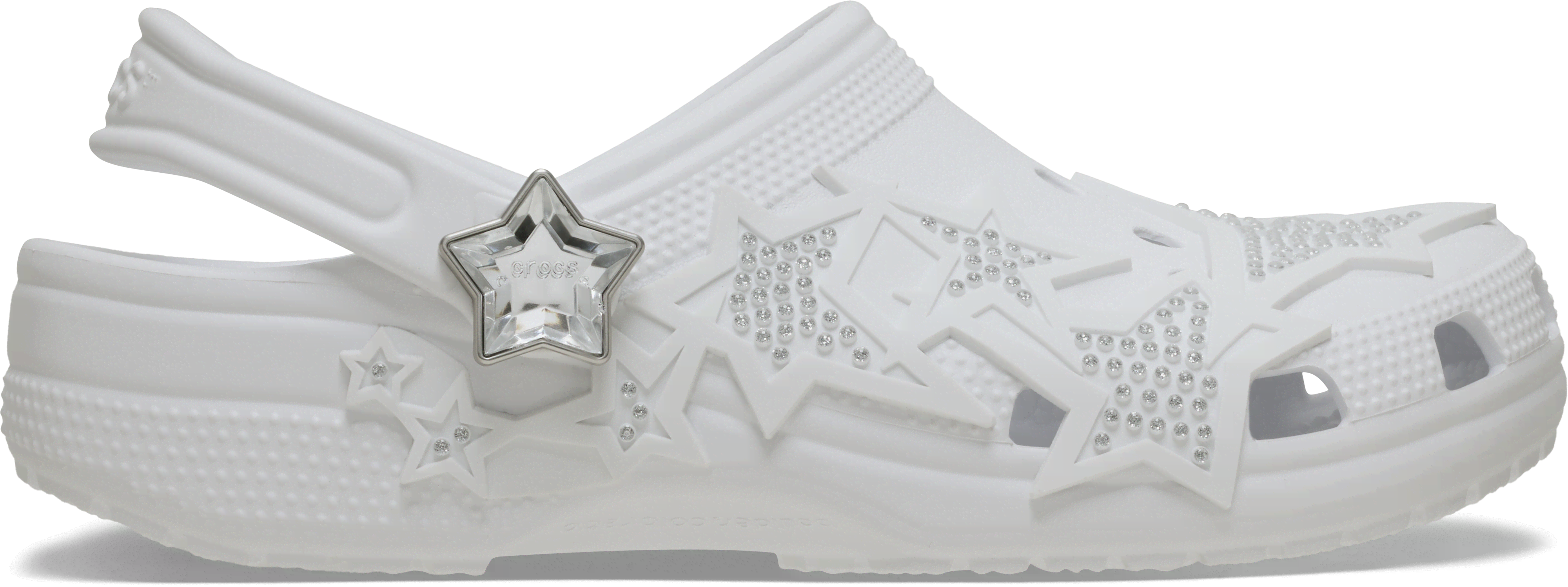 Crocs Classic Snow Day Stars Clog; Snow White, W11/M9