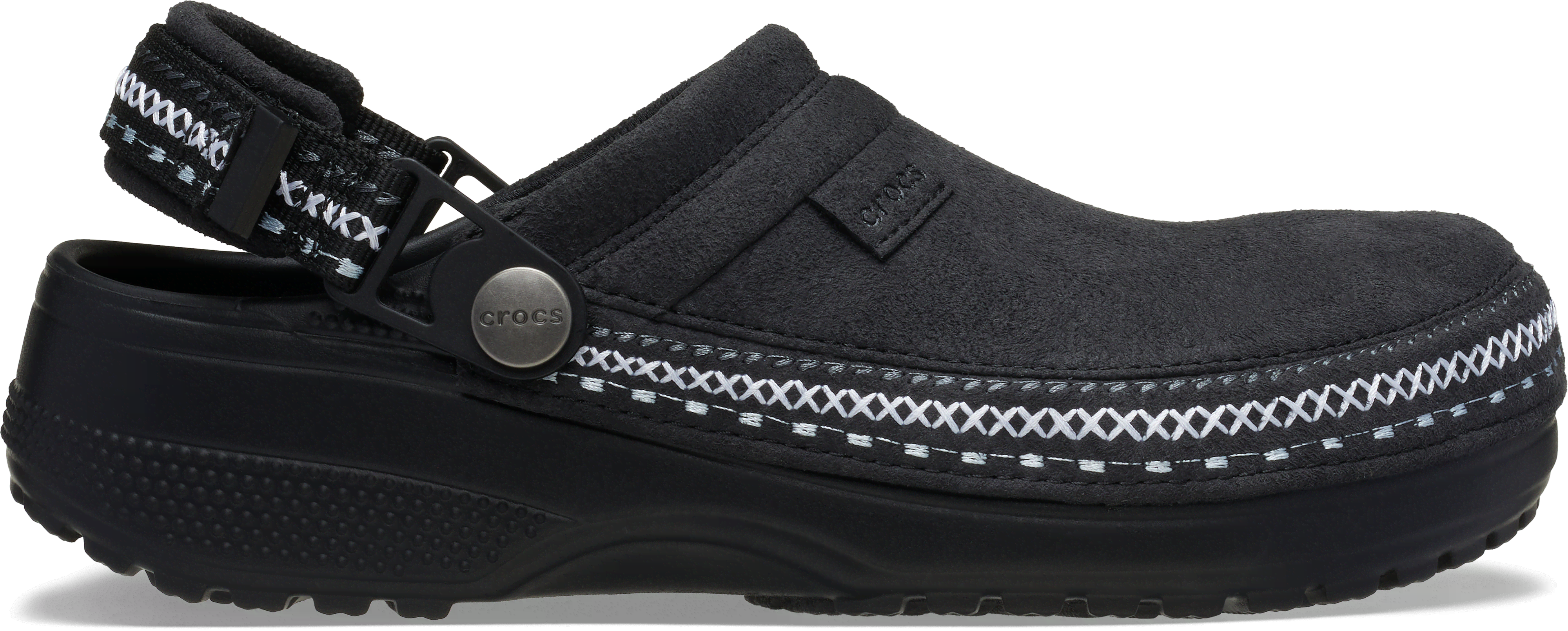 Crocs | Unisex | Crafted Vegan Suede Stitch | Clogs | Black | W4/M3