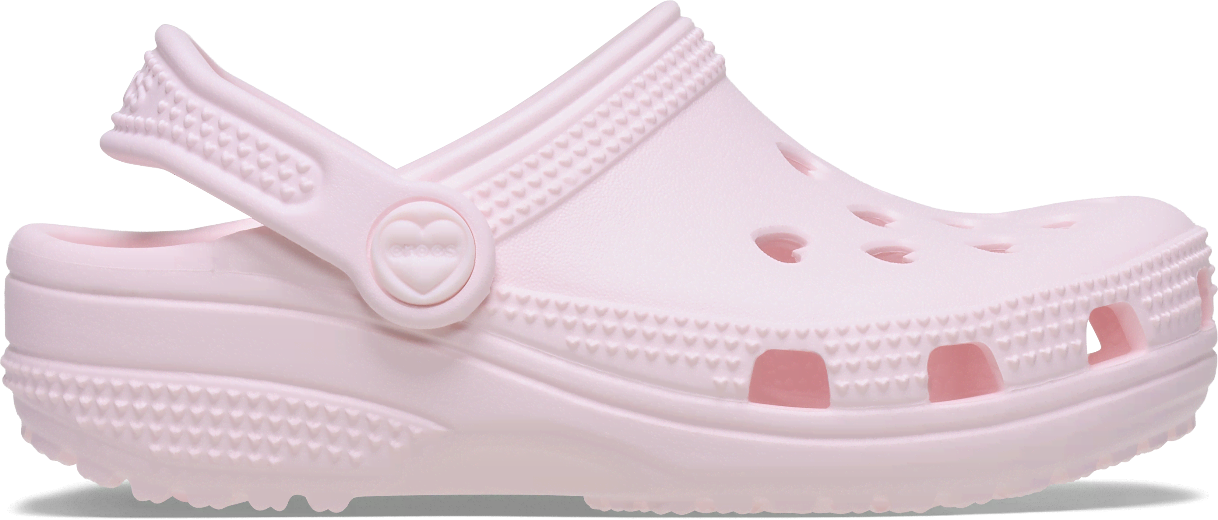 Crocs Kids Classic Hearts Cut Out Clogs Toddlers Bubble Ice Pink, 4infant
