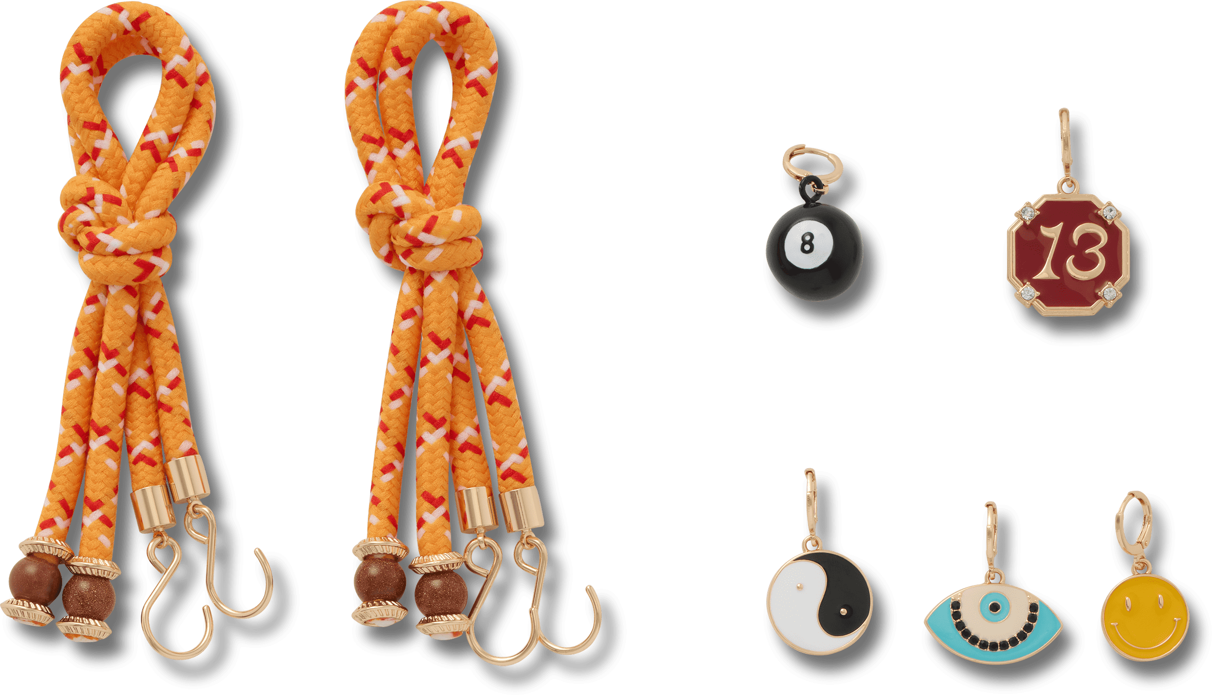 Crocs | Unisex | Hook Laces and Charms Kit | Shoes | Orange (Coral) | OS