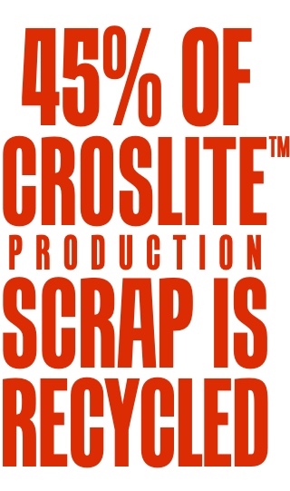 45% of Croslite production scrap is recycled.