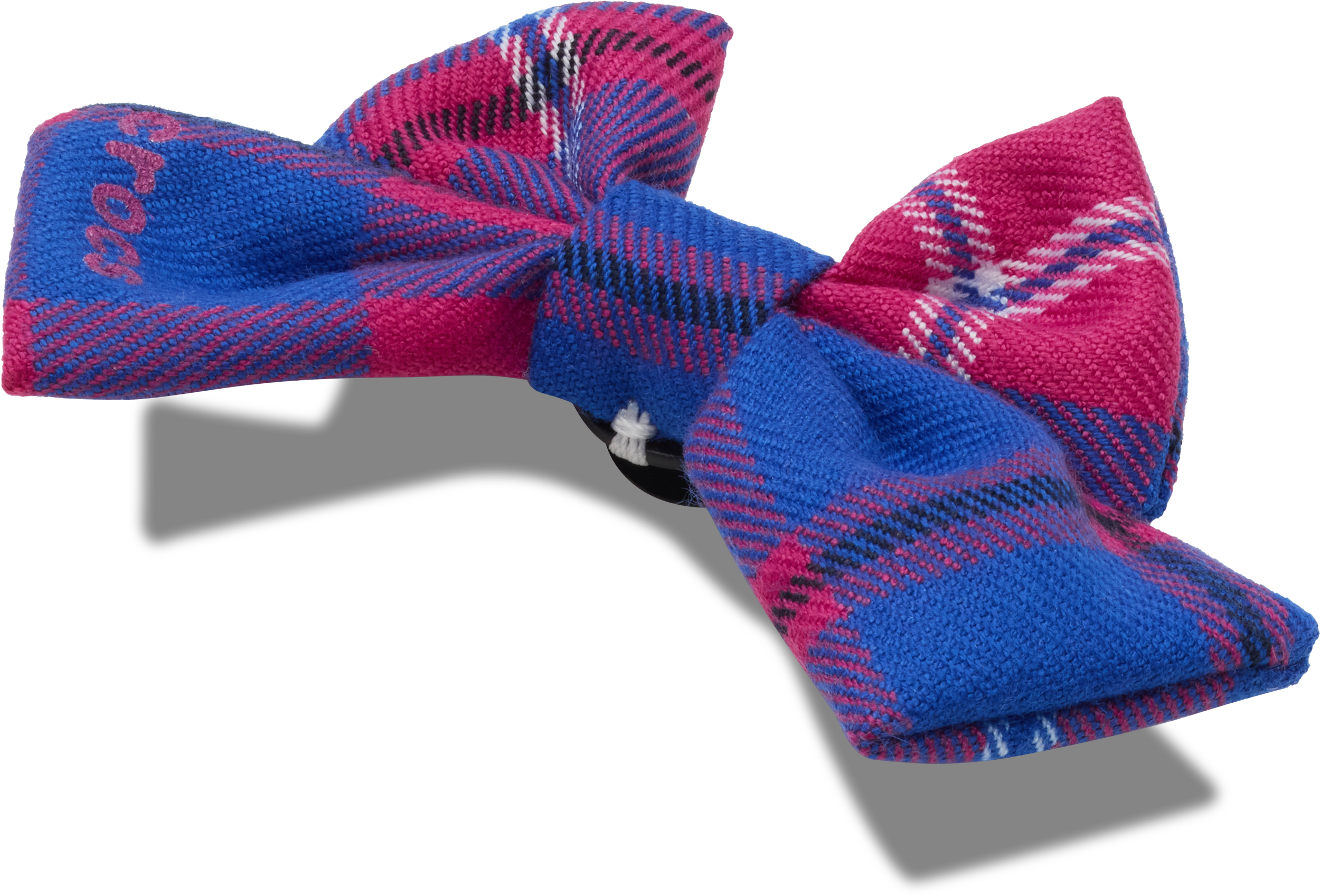 Pink Plaid Knit Bow