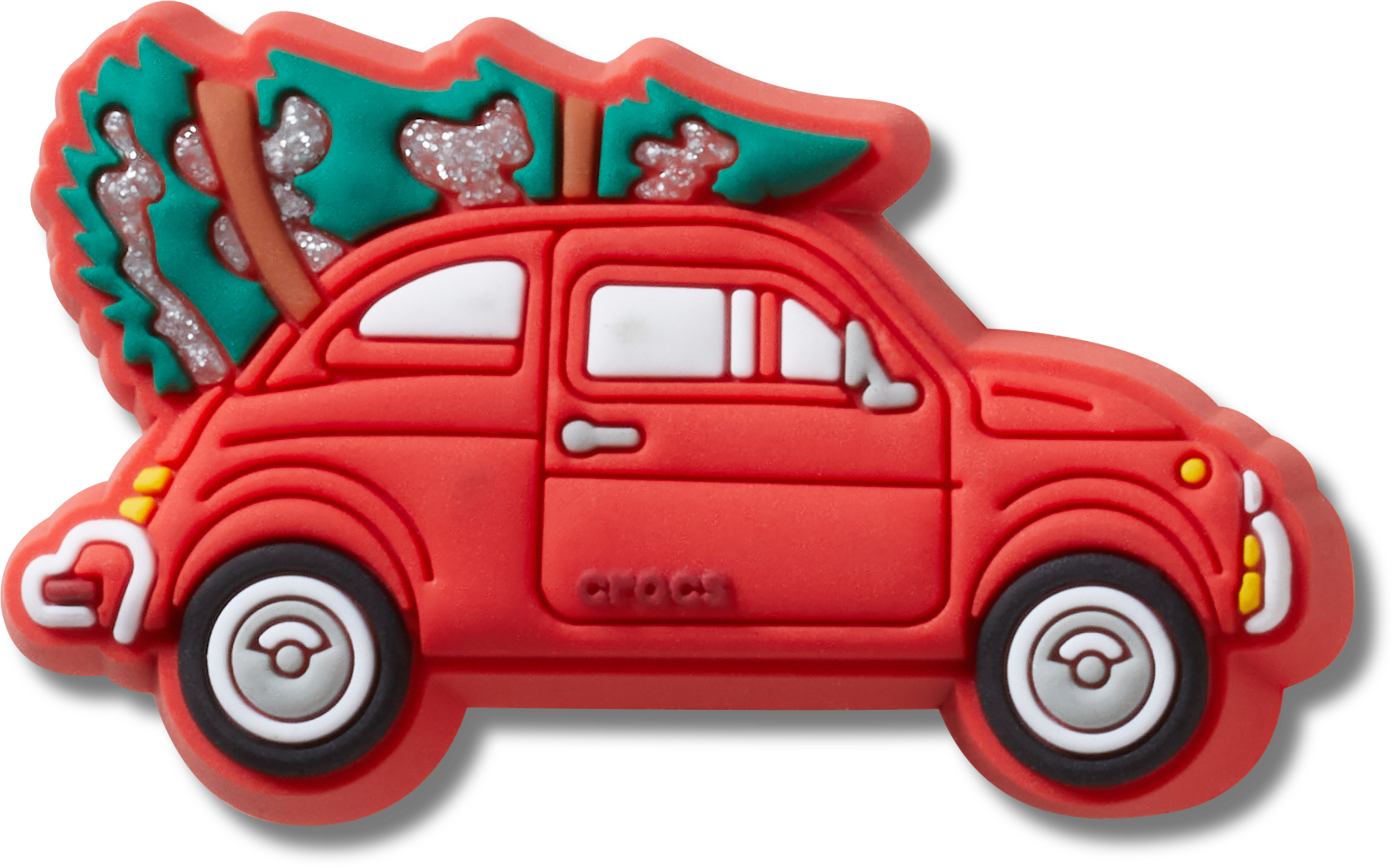 Red Car with Christmas Tree
